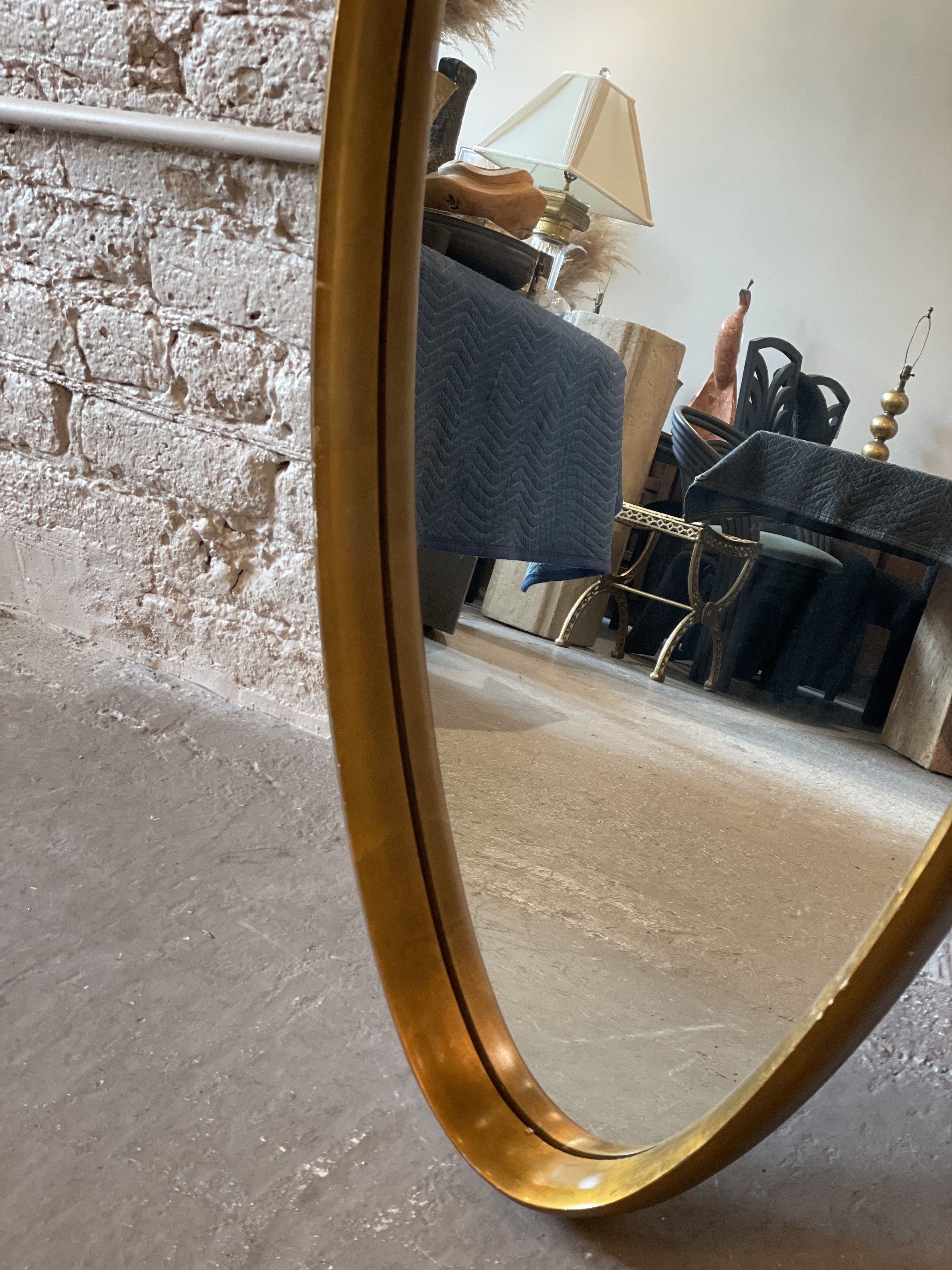 Vintage Gold Gilt Oval Mirrors - a Pair