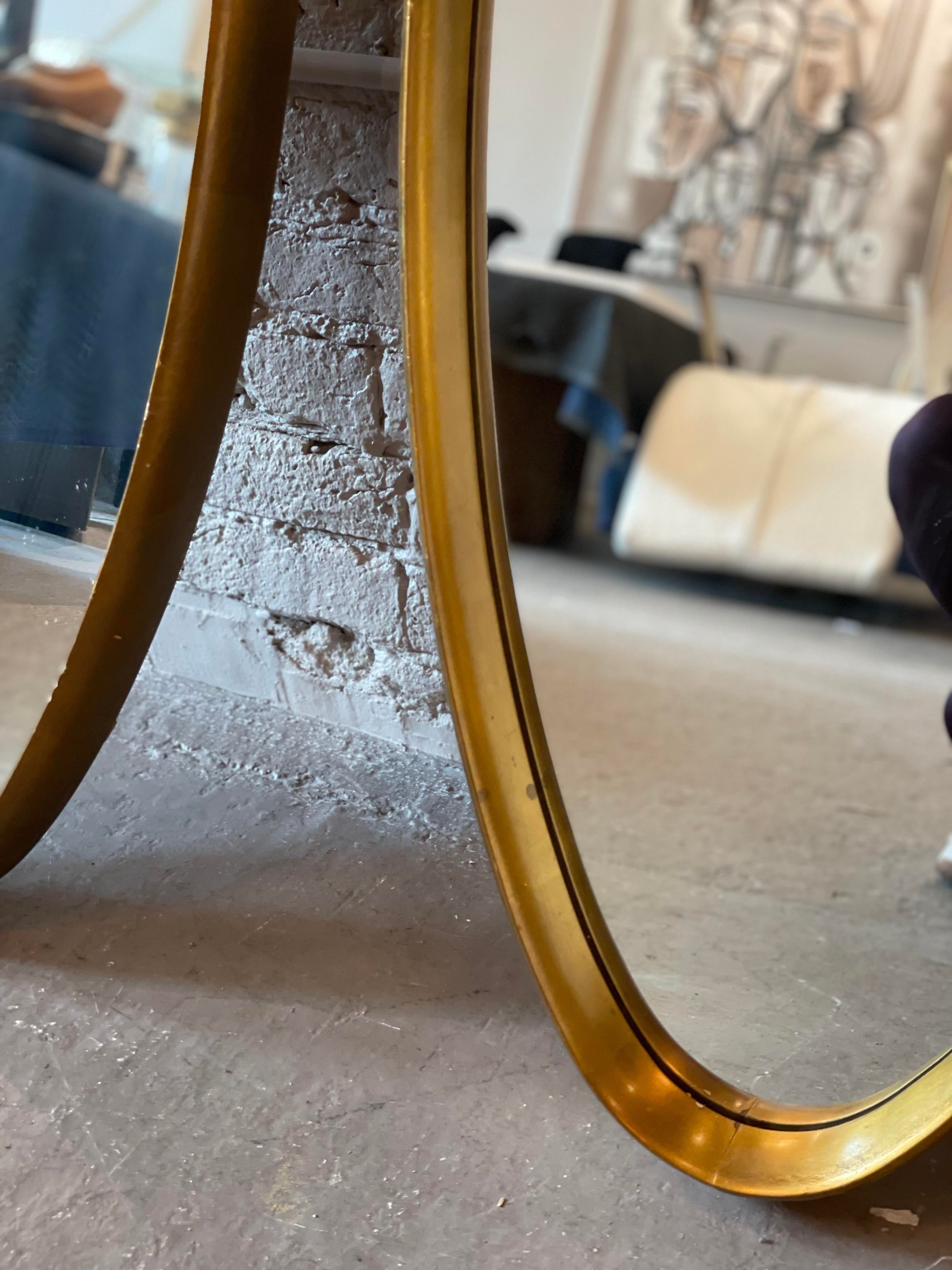 Vintage Gold Gilt Oval Mirrors - a Pair