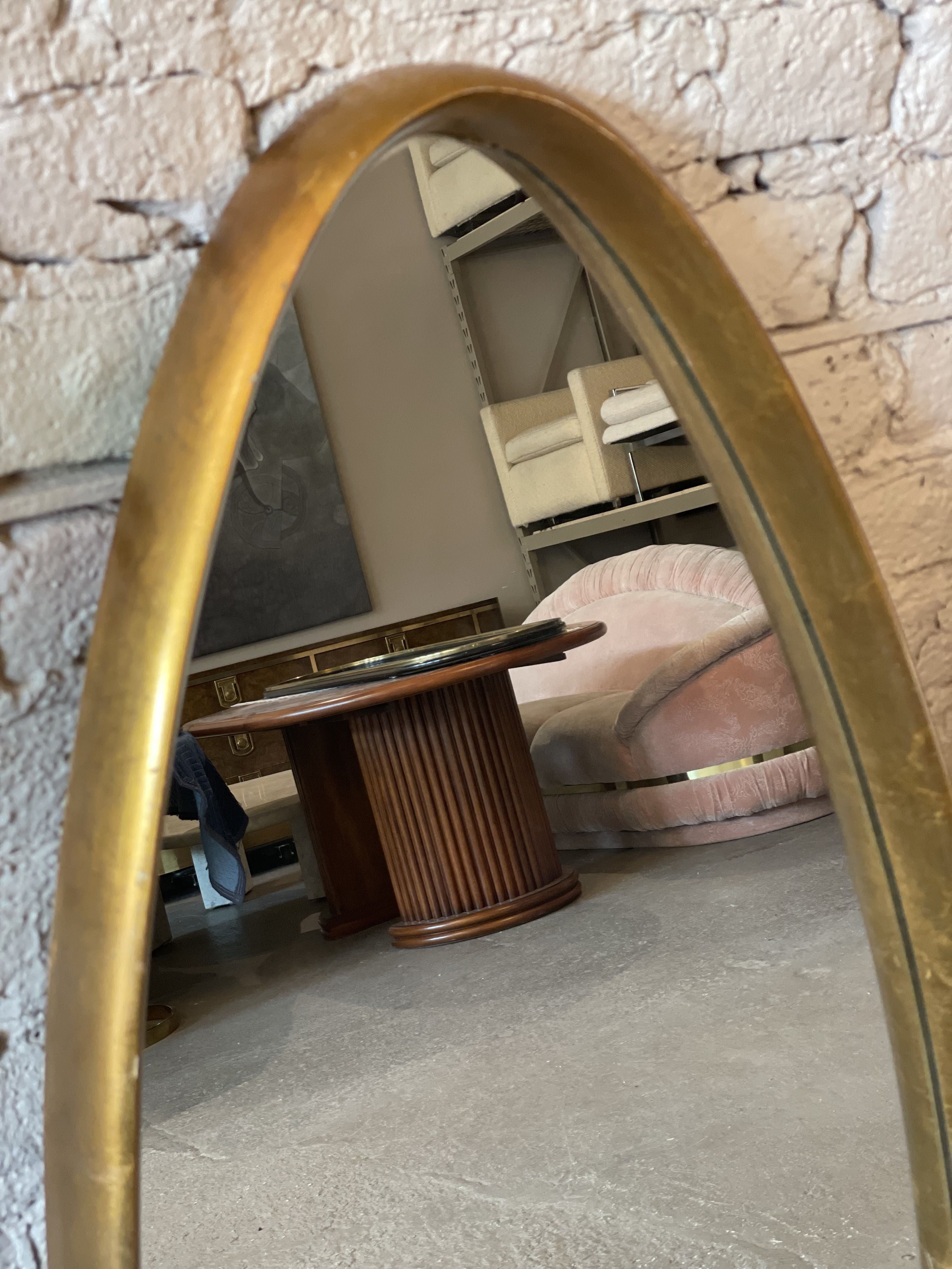 Vintage Gold Gilt Oval Mirrors - a Pair