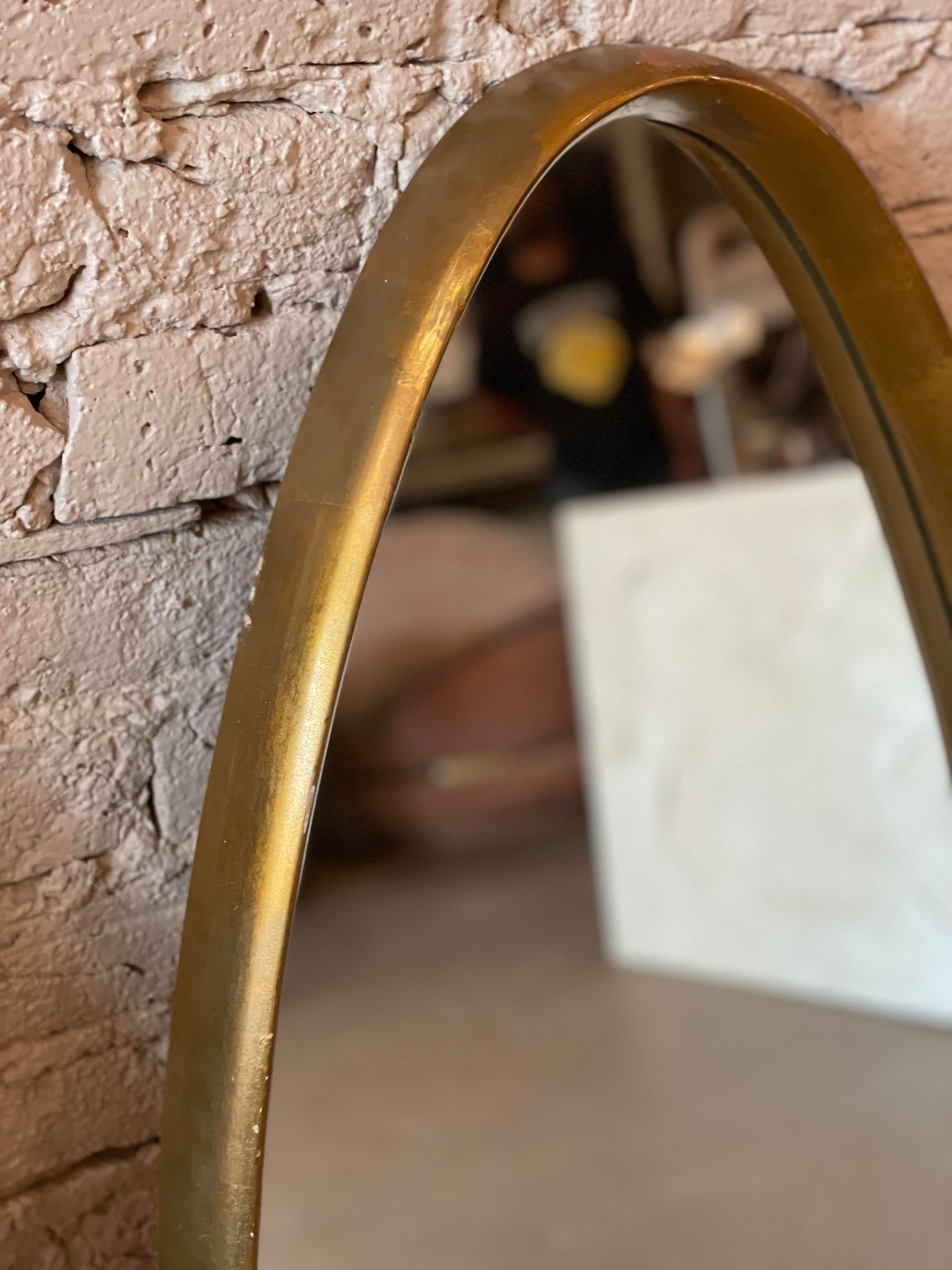 Vintage Gold Gilt Oval Mirrors - a Pair