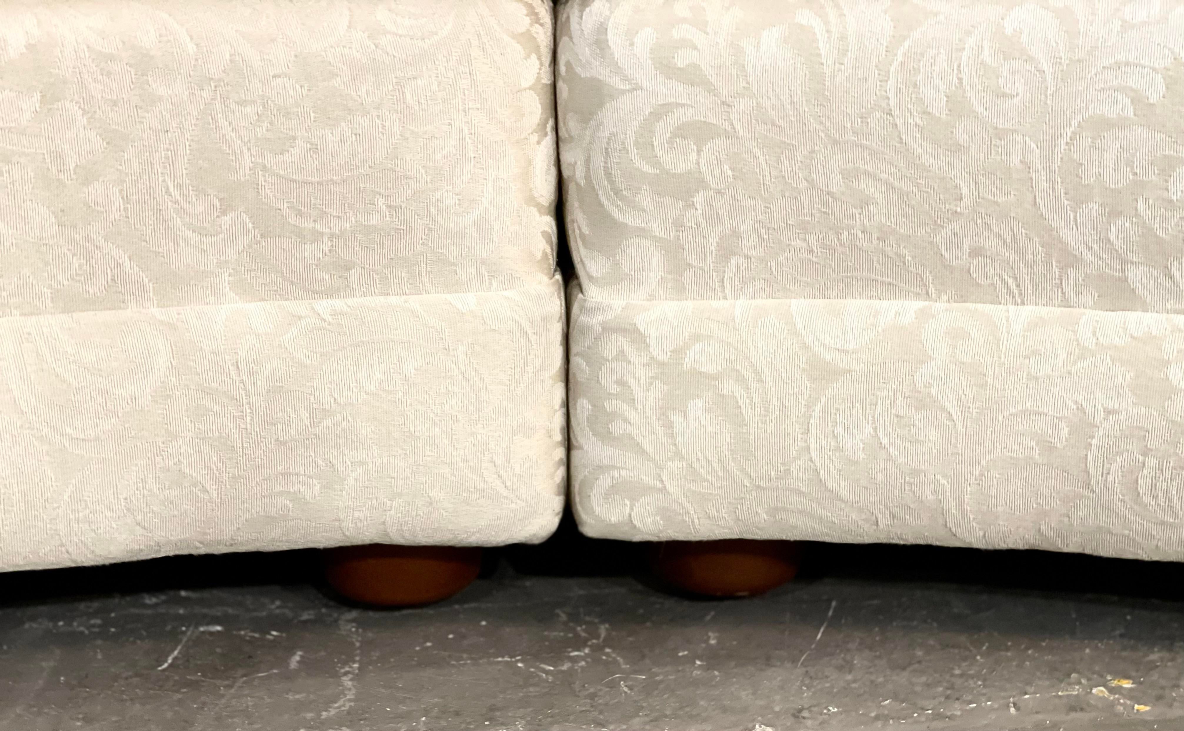 Vintage Italian Custom Curved Sofa