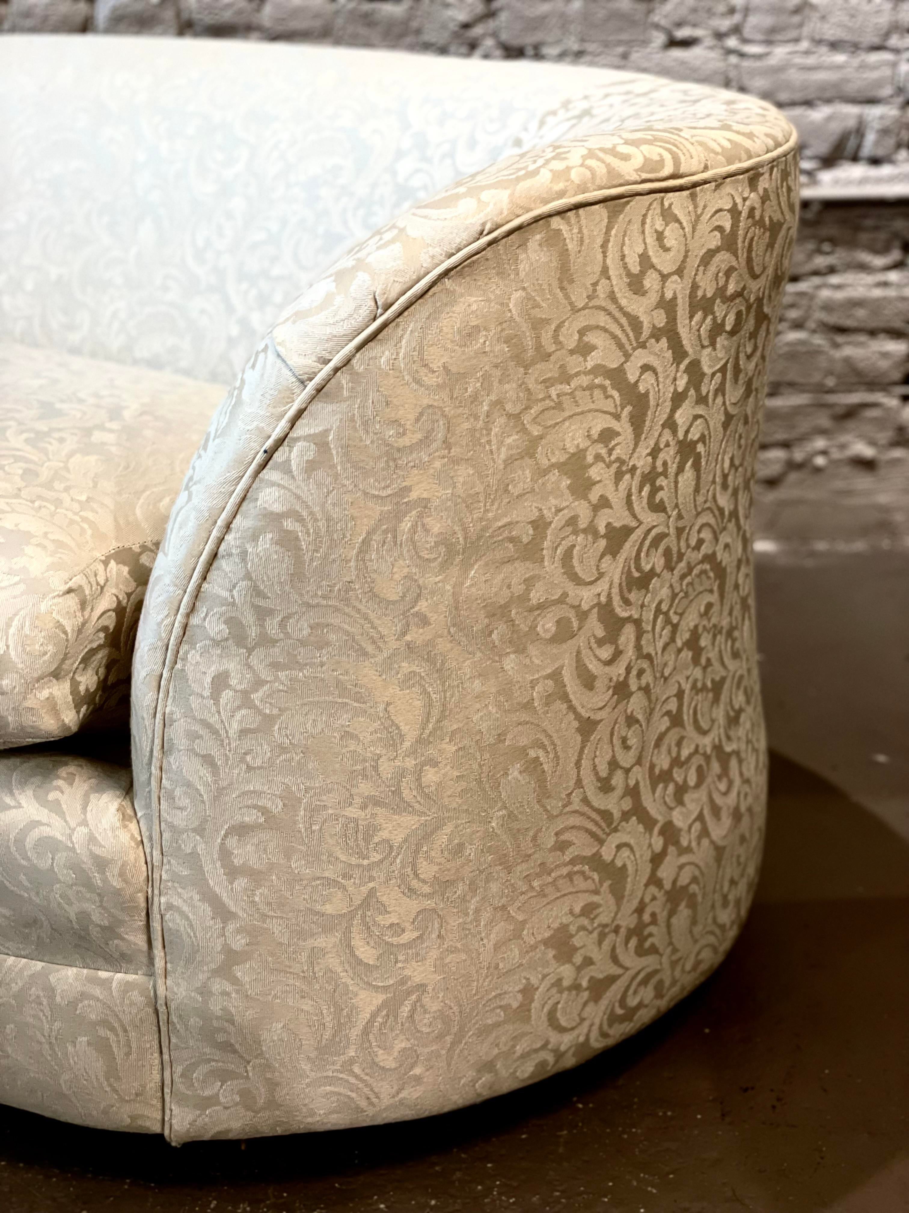 Vintage Italian Custom Curved Sofa