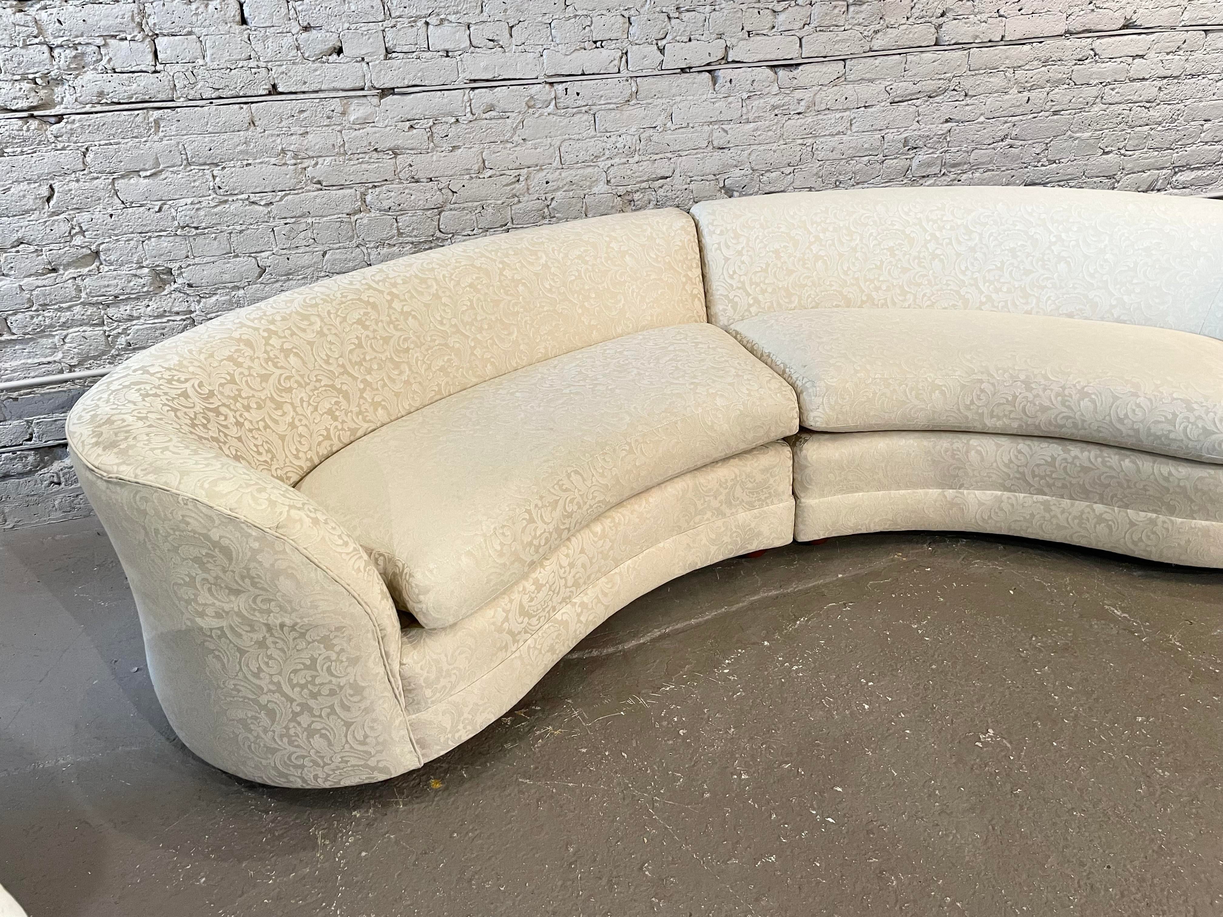 Vintage Italian Custom Curved Sofa