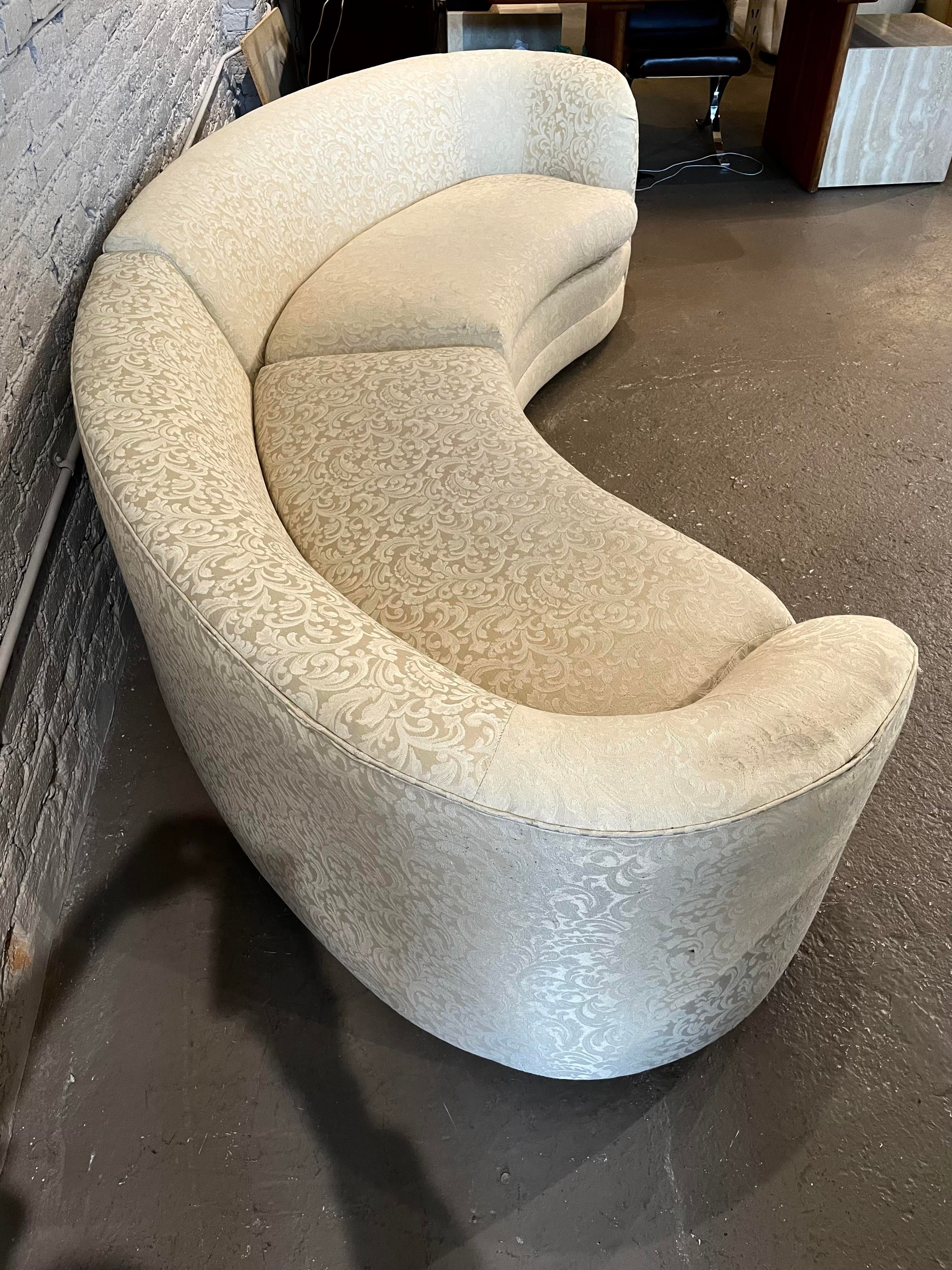 Vintage Italian Custom Curved Sofa