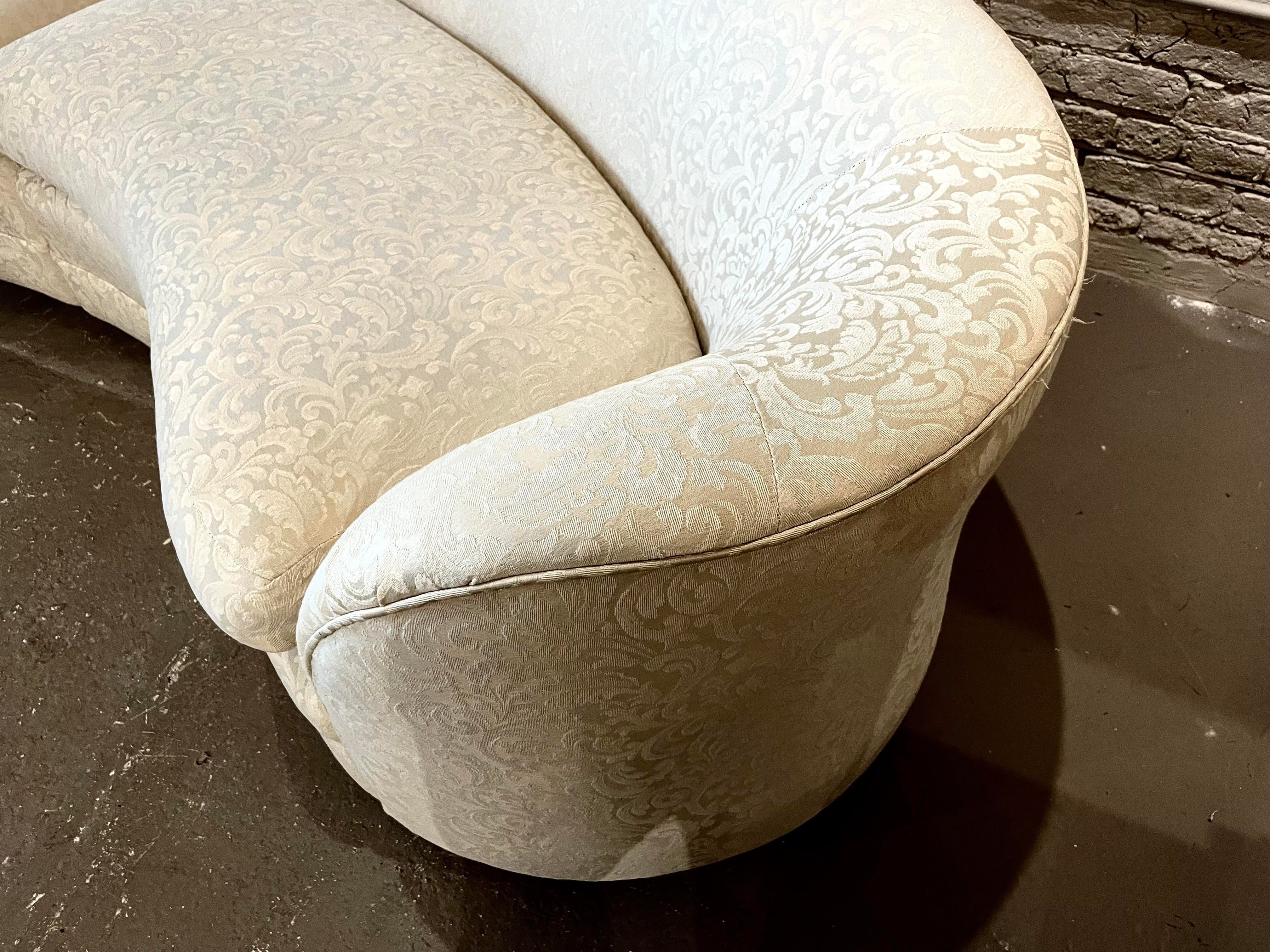 Vintage Italian Custom Curved Sofa