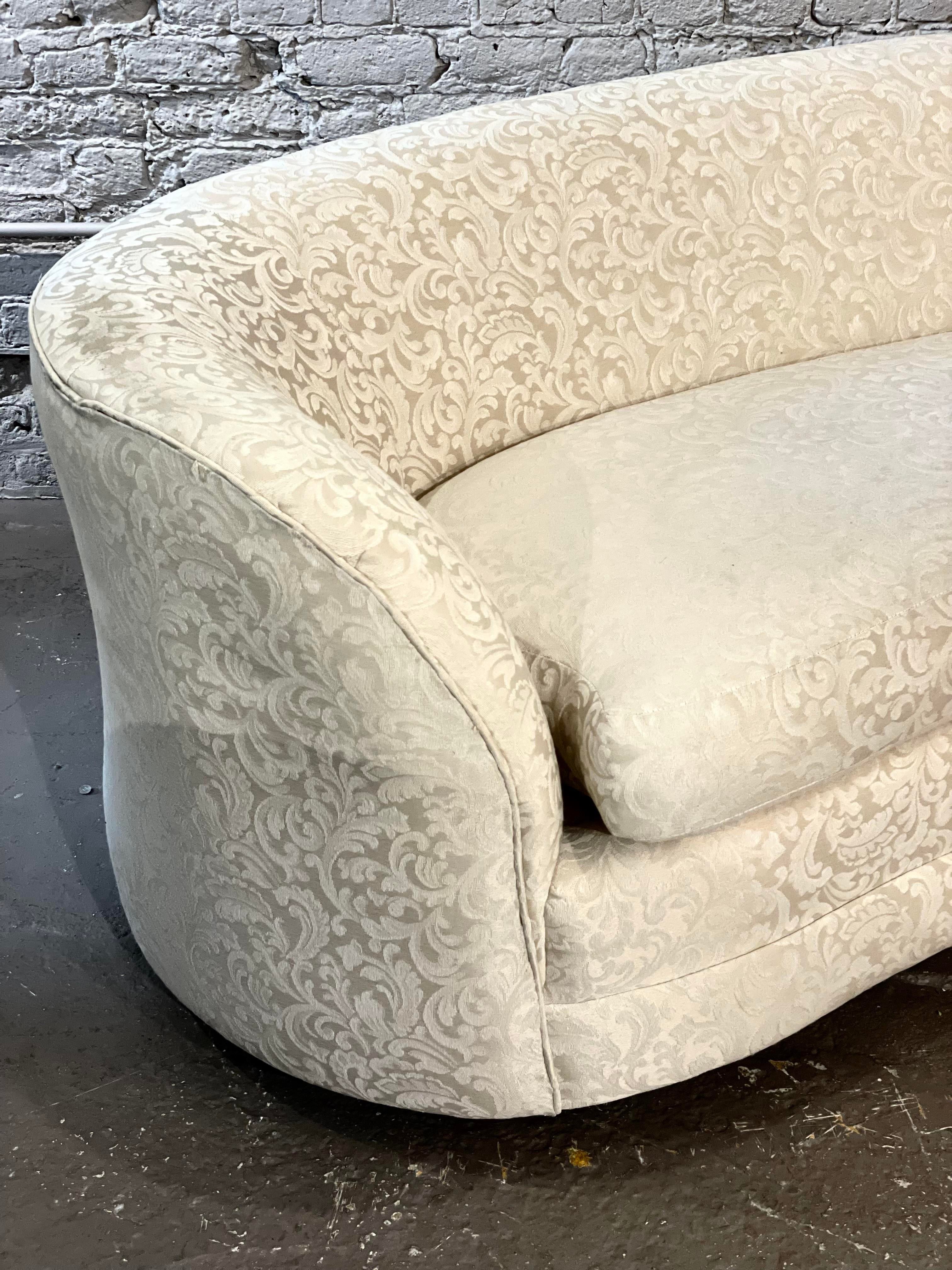 Vintage Italian Custom Curved Sofa