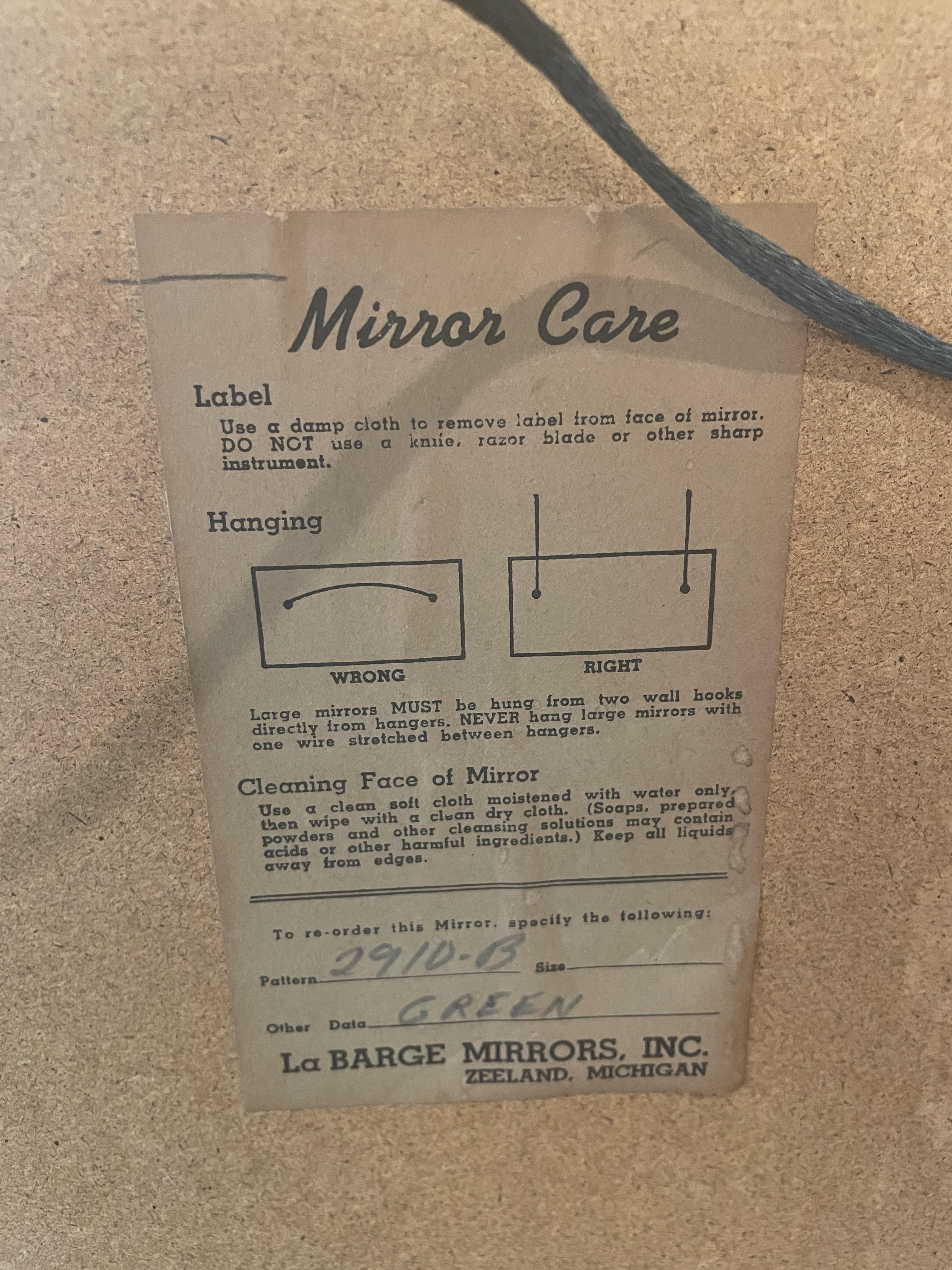 Vintage LaBarge Green and Gold Mirror