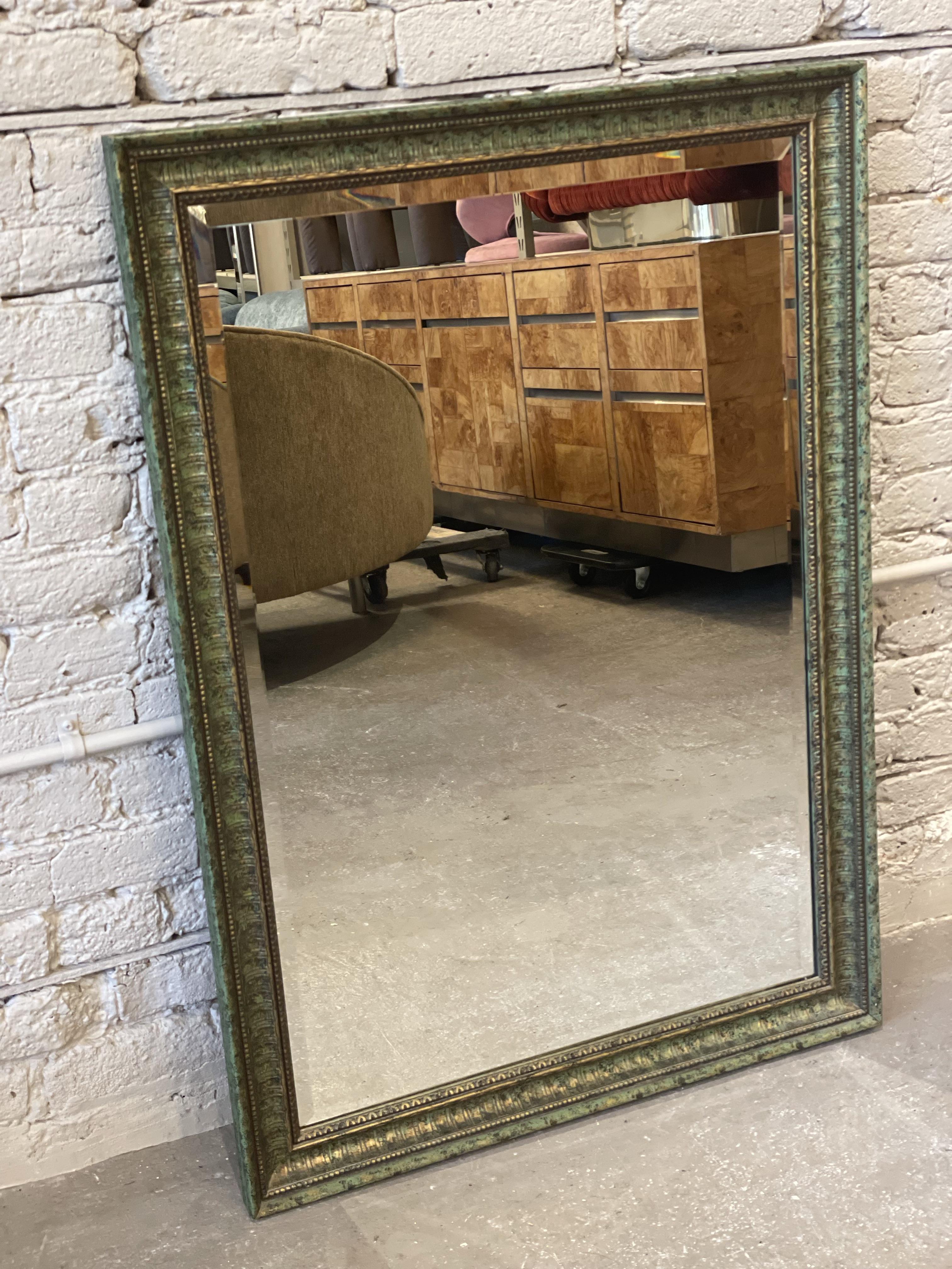 Vintage LaBarge Green and Gold Mirror