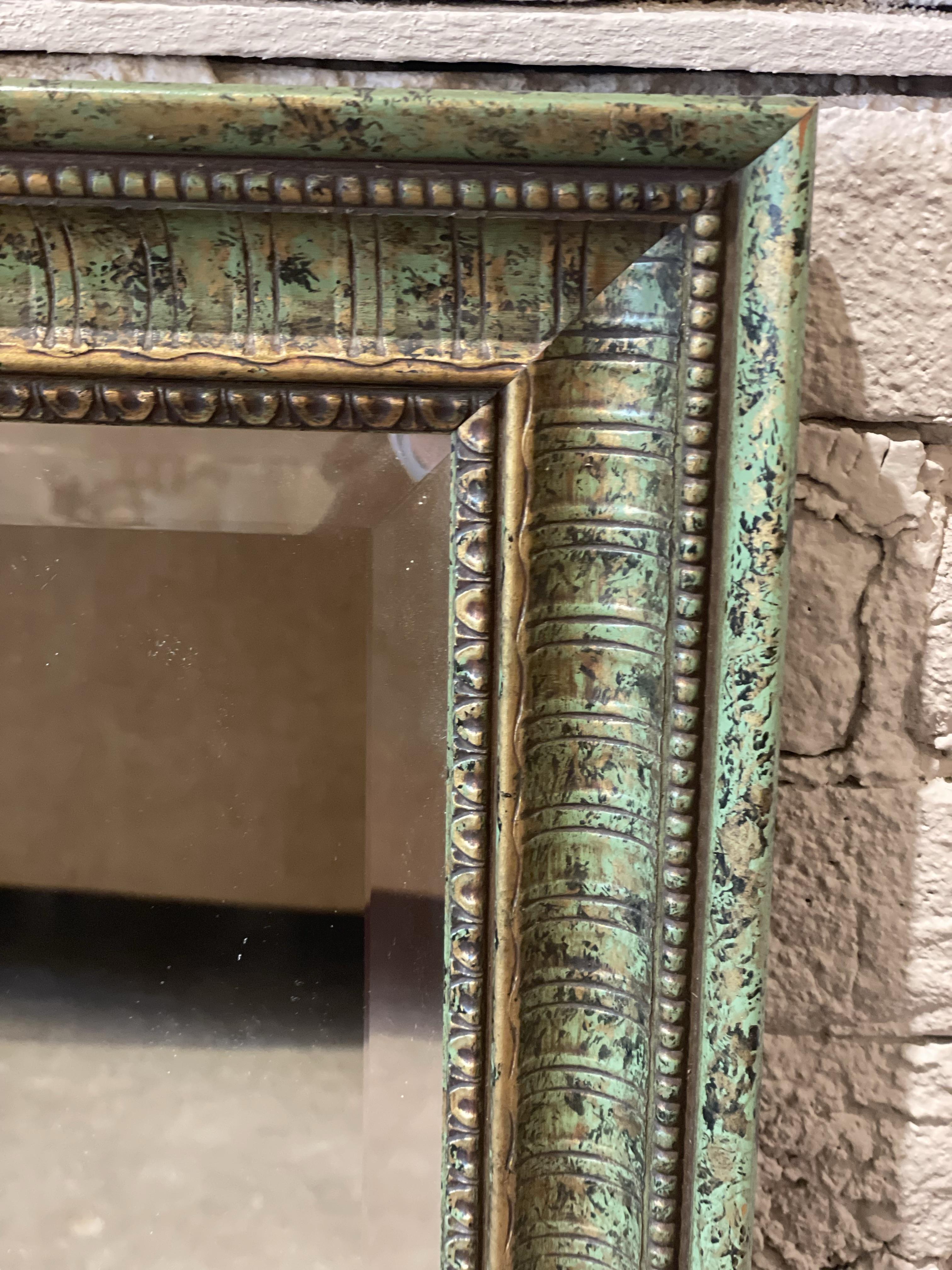 Vintage LaBarge Green and Gold Mirror