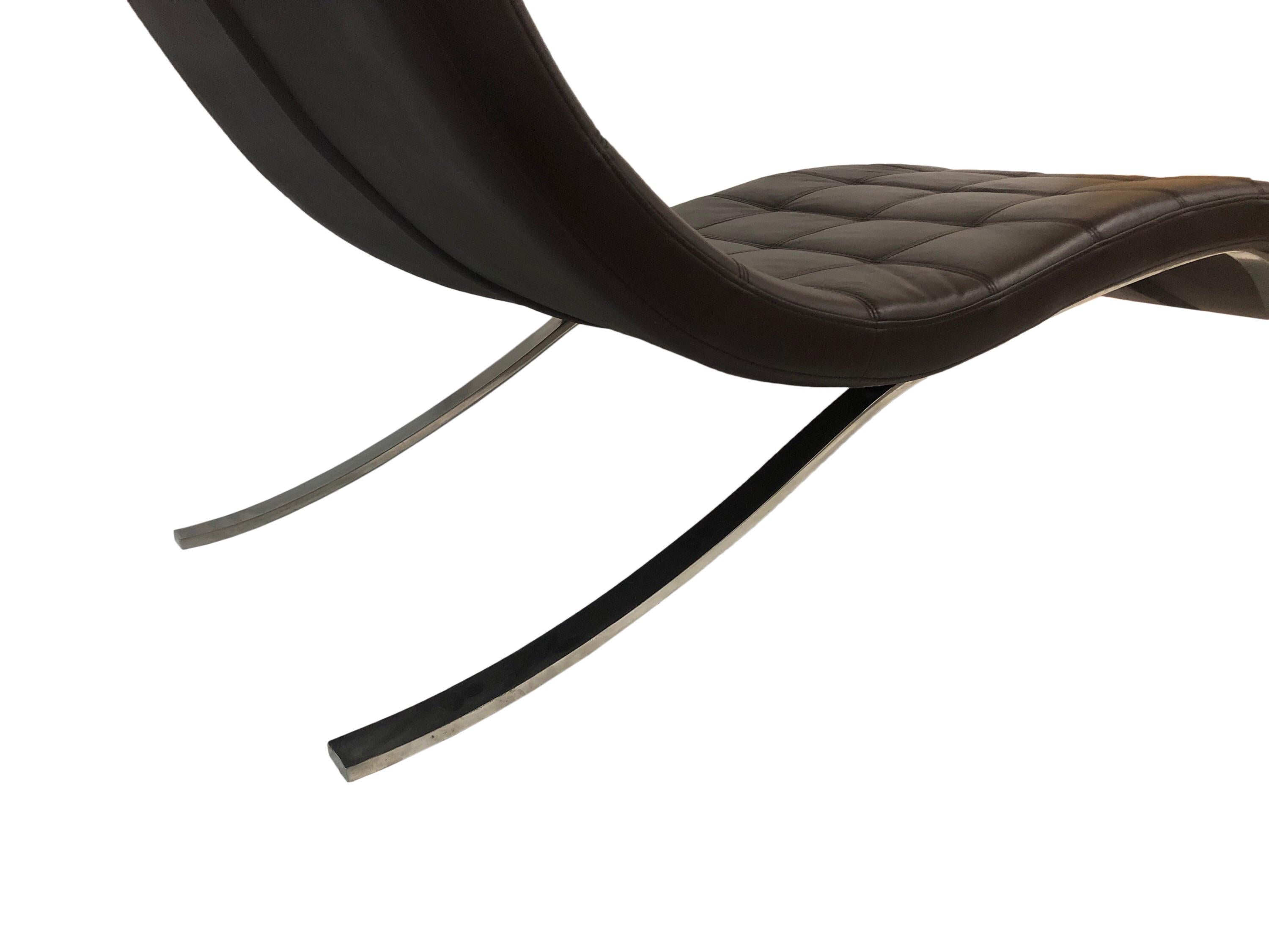 Vintage Mid Century Chrome Chaise Lounge Day Bed