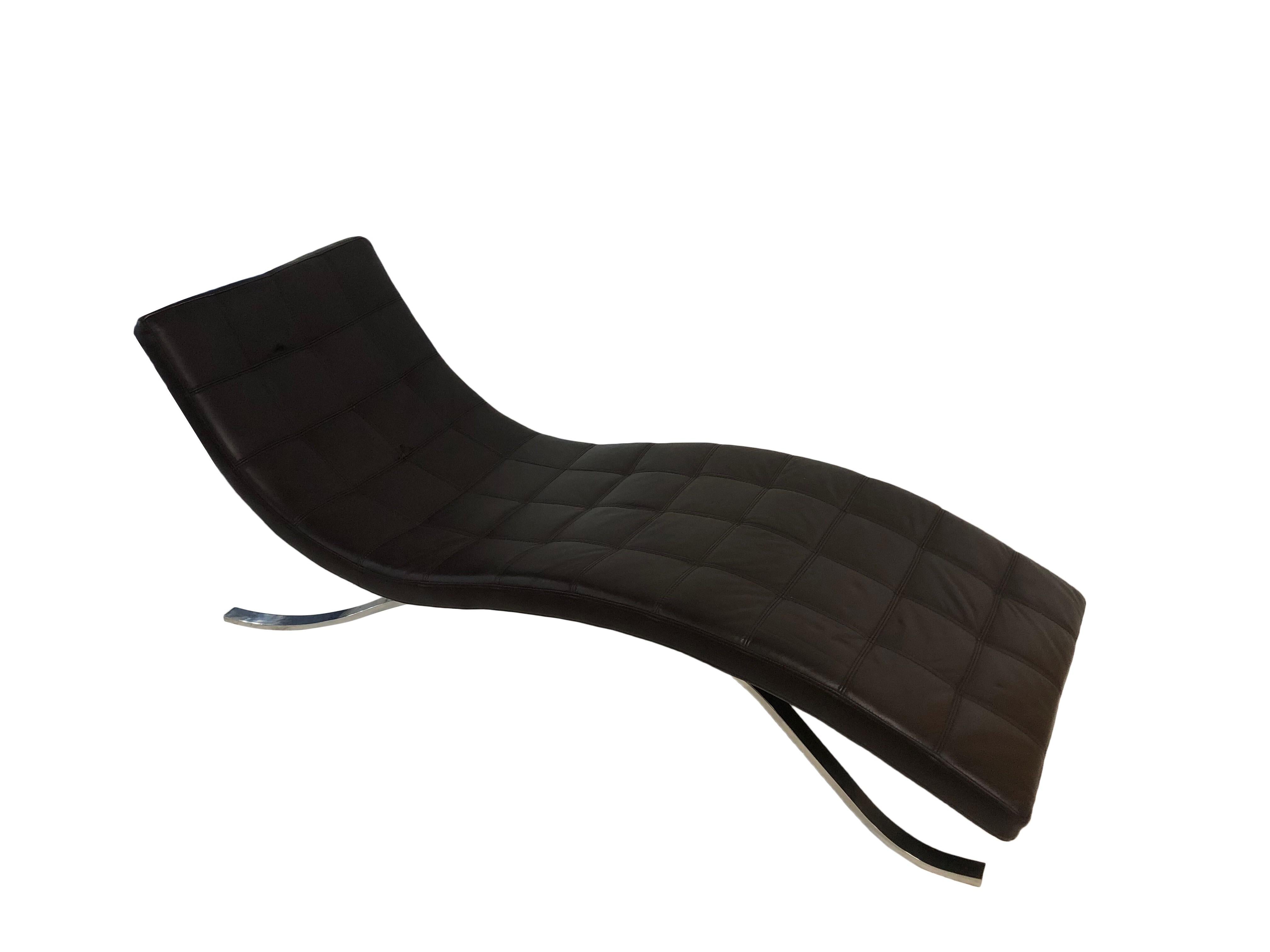 Vintage Mid Century Chrome Chaise Lounge Day Bed