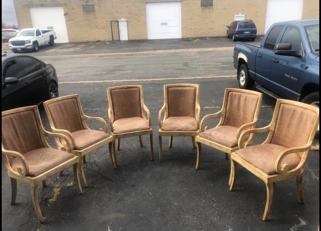 Vintage Wood Solid and Sturdy Dining Chairs - Set of 6