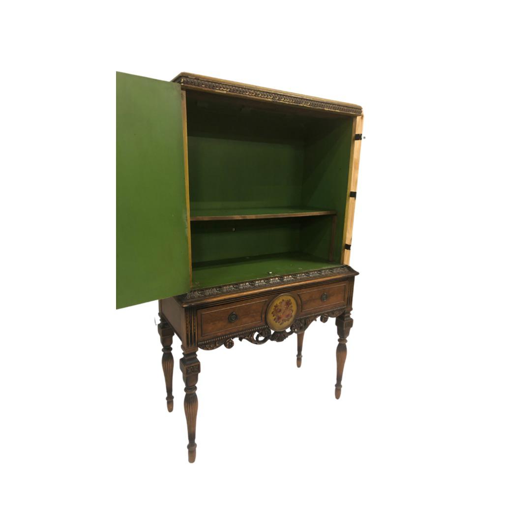 1920s Chinoiserie Yellow Cabinet Armoire Bar Cabinet