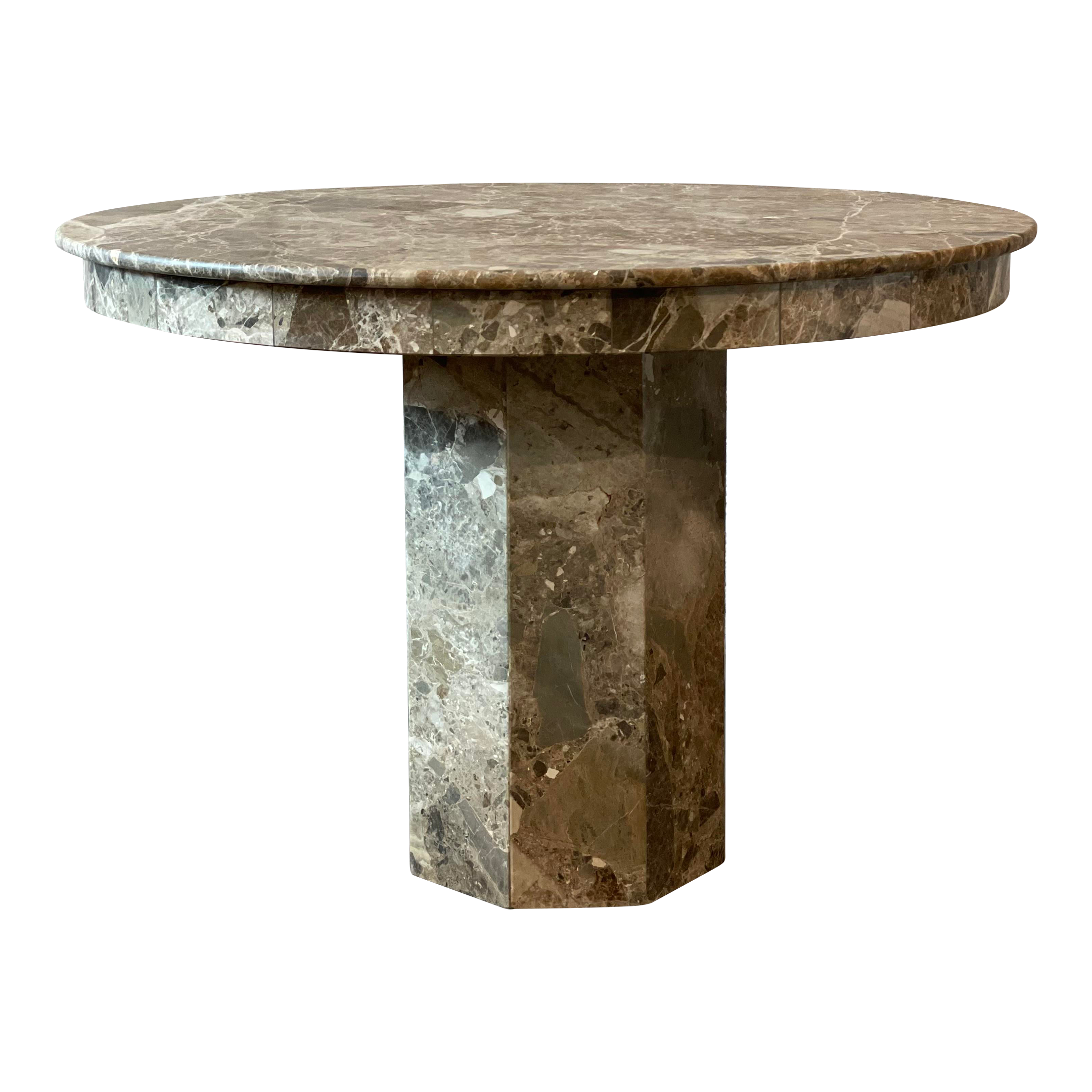 1980s Postmodern Emperado Round Marble Dining Table