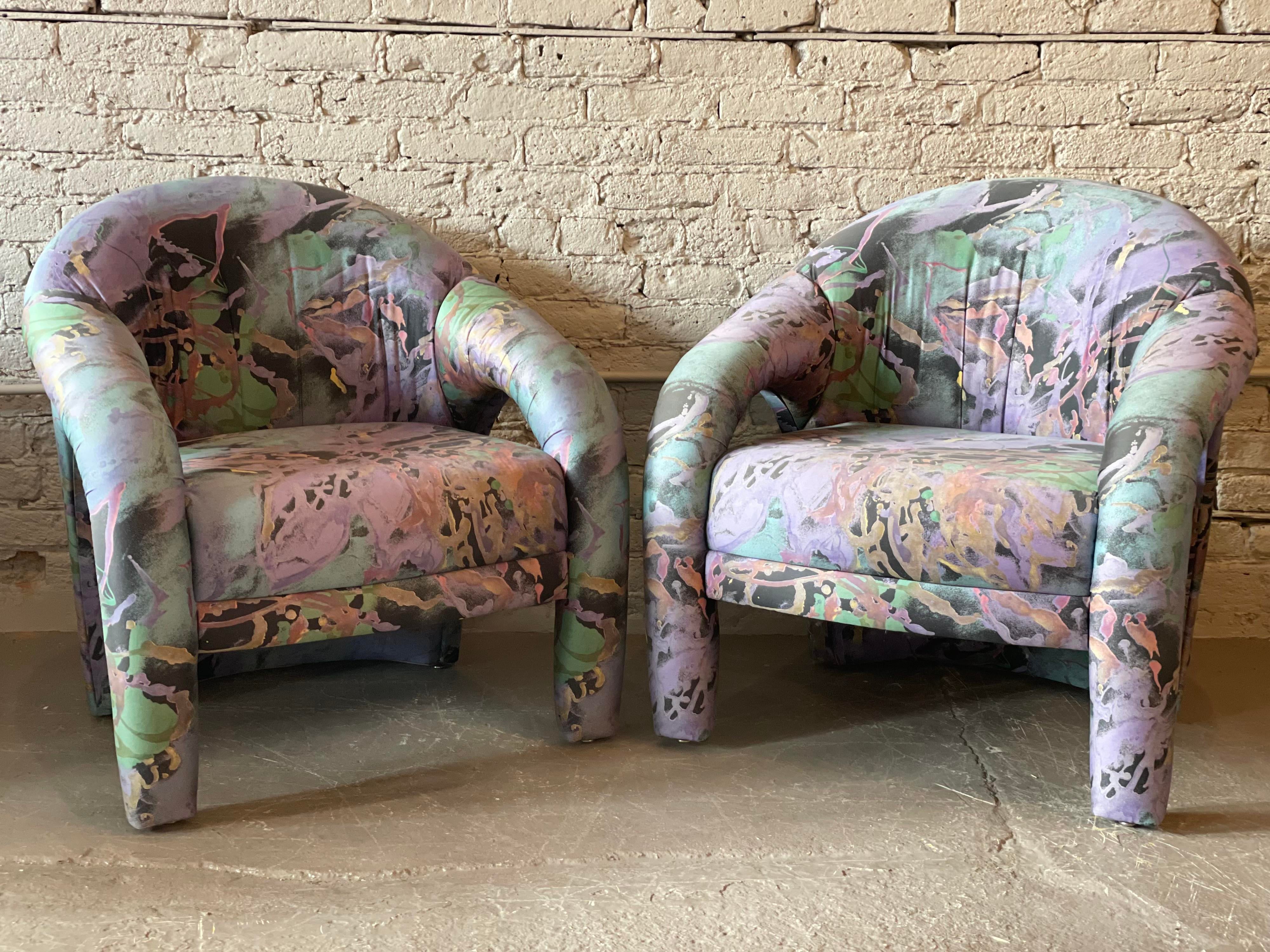 1980s Postmodern Sculptural Arc Chairs - a Pair