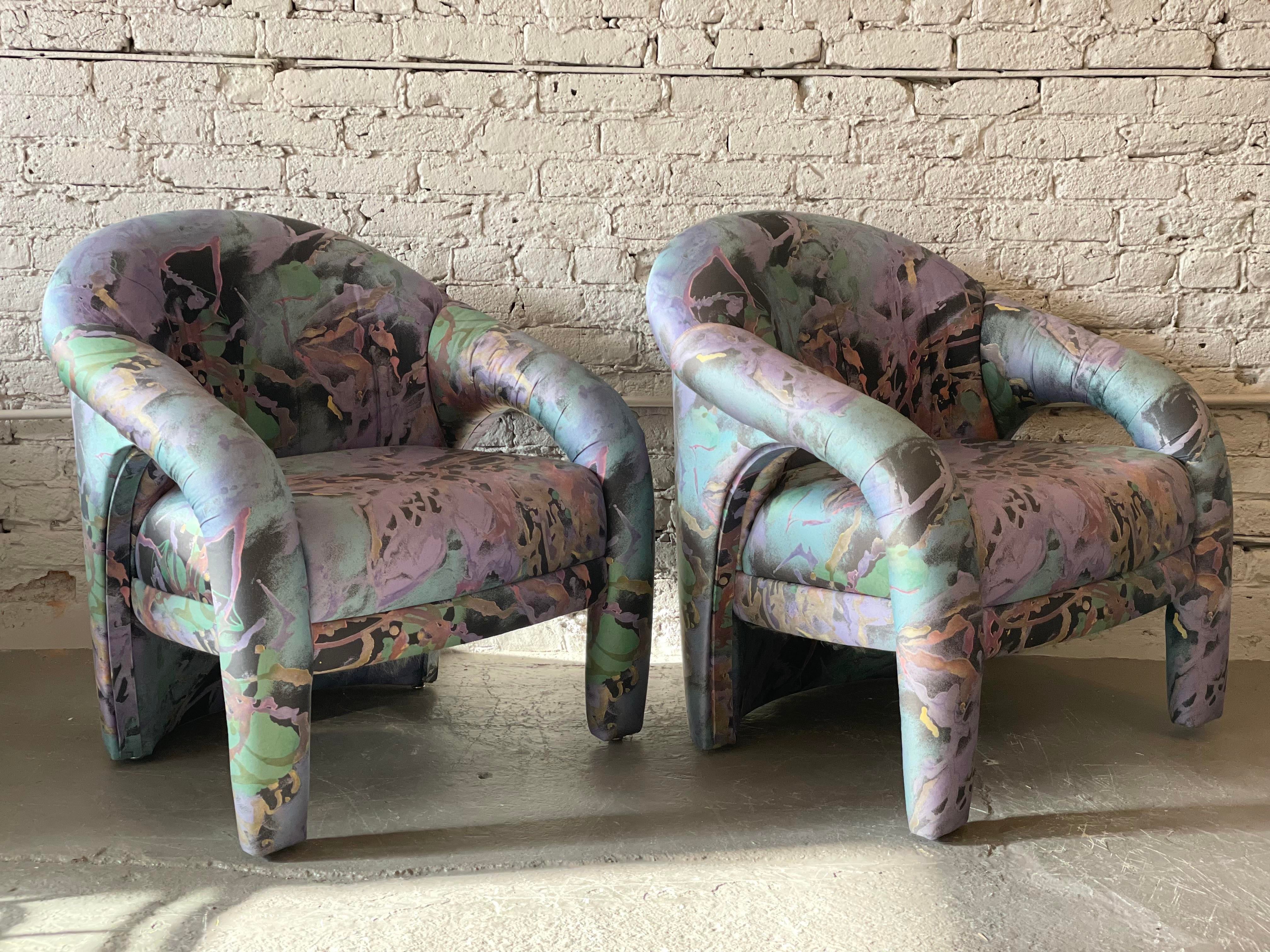 1980s Postmodern Sculptural Arc Chairs - a Pair