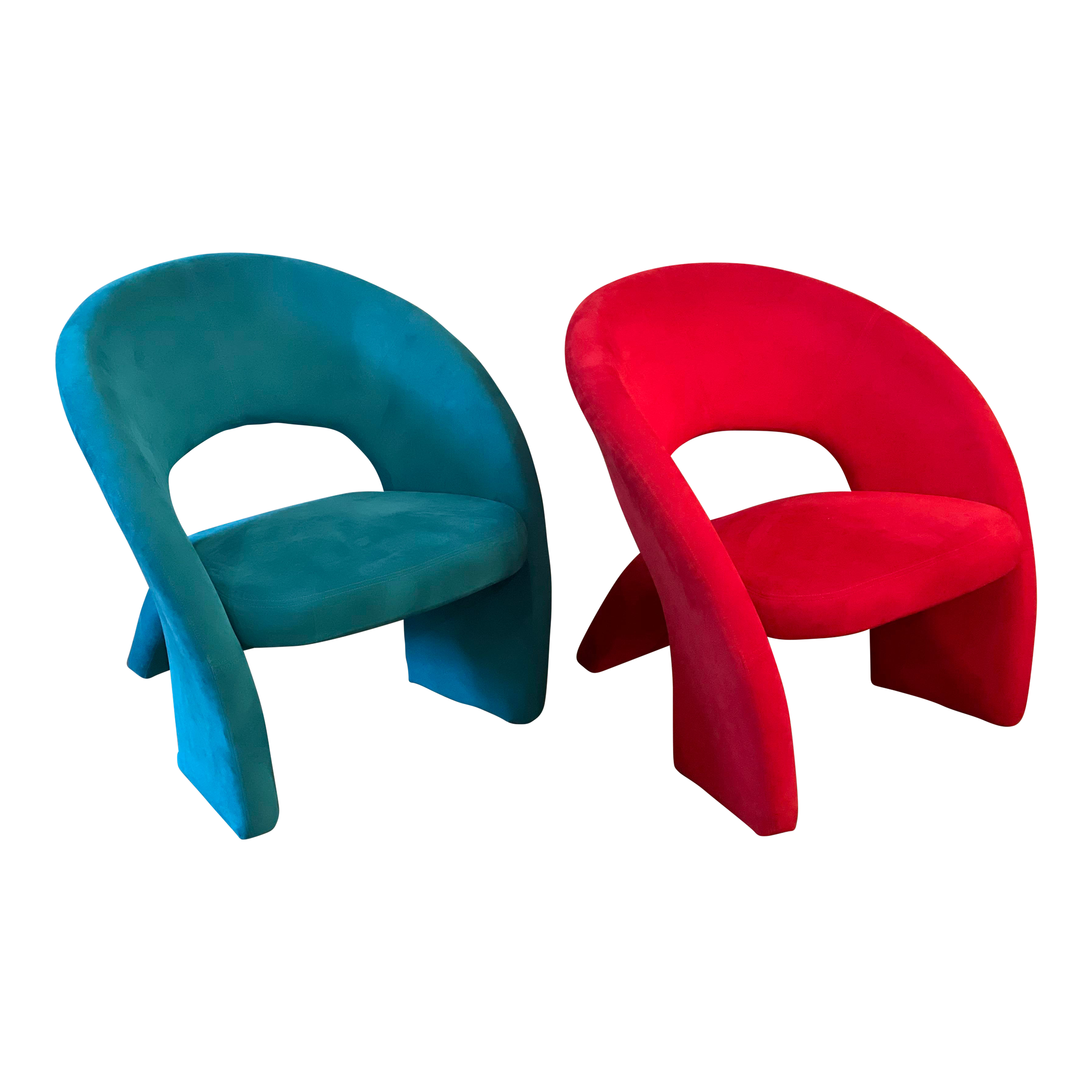 1980s Postmodern Sculptural Chairs in the Manner of Jaymar - a Pair