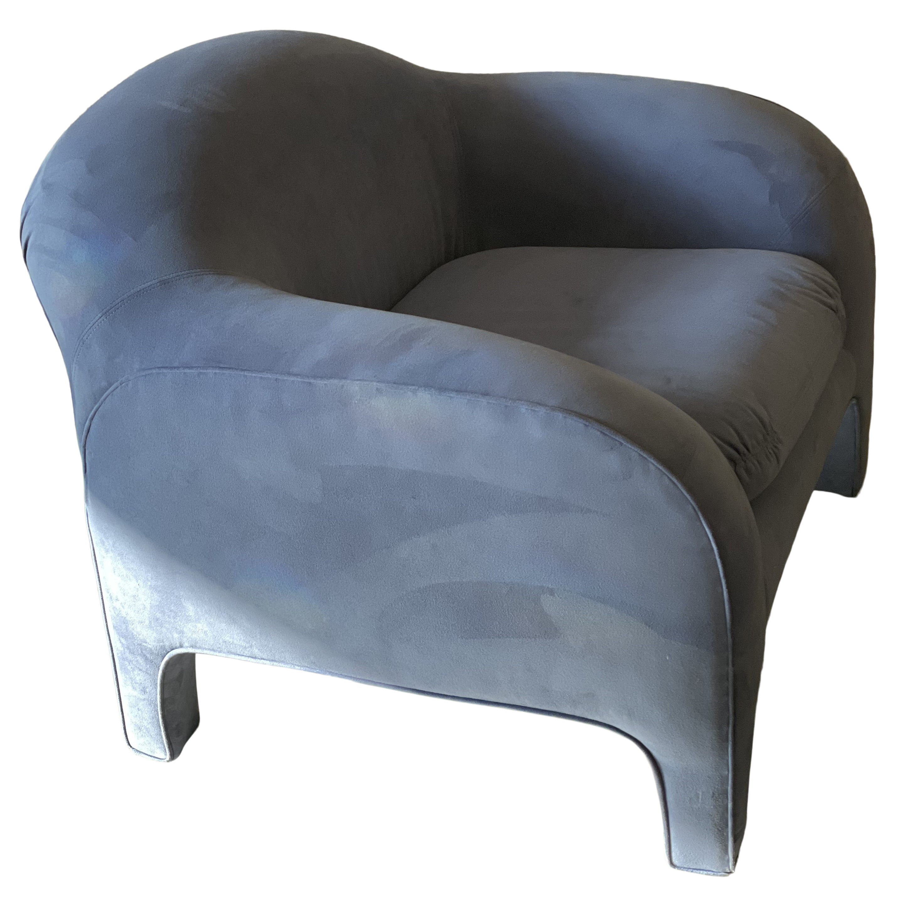 1980s Preview Postmodern Oversized Lounge Side Chair