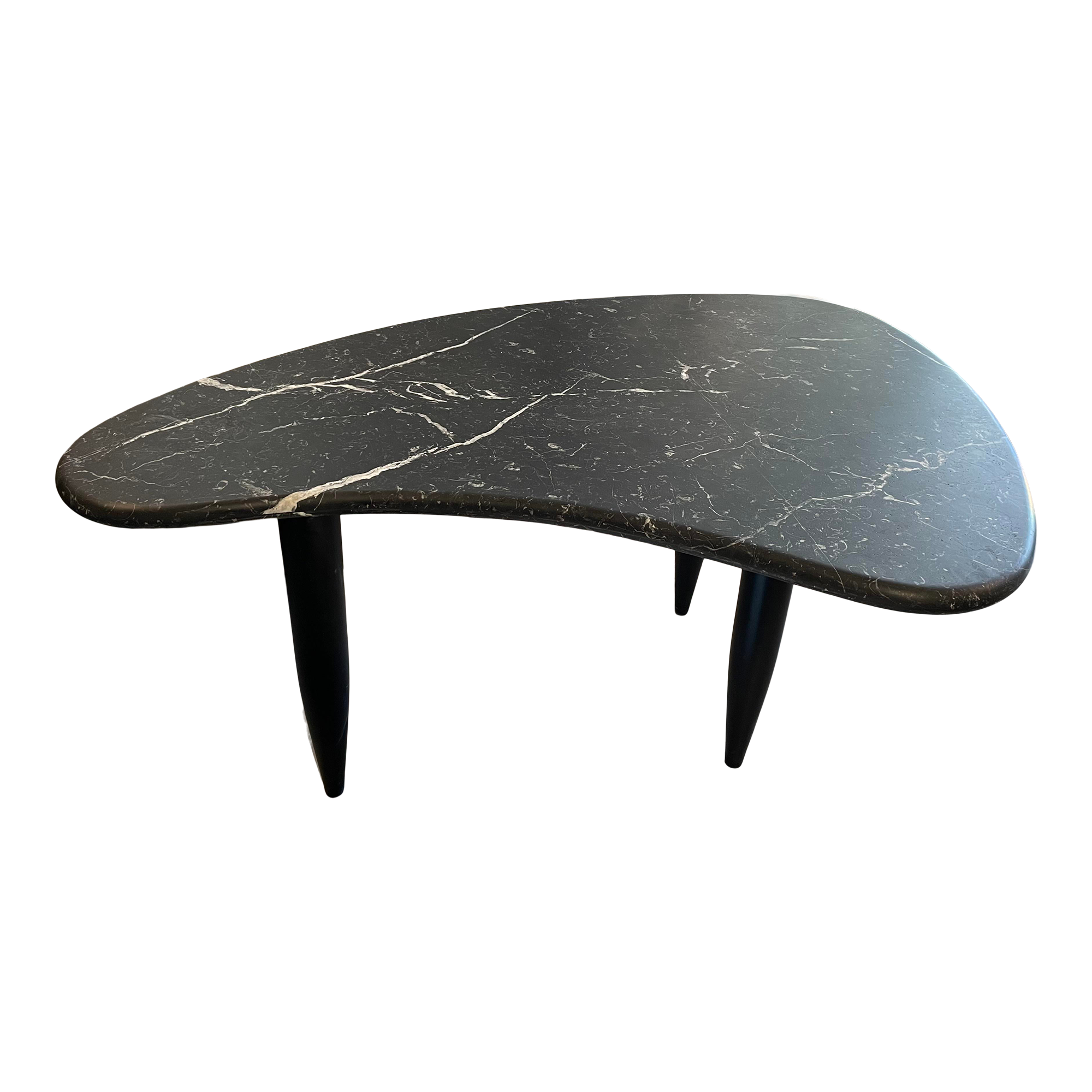 1970s Nero Marquina Biomorphic Dining Table