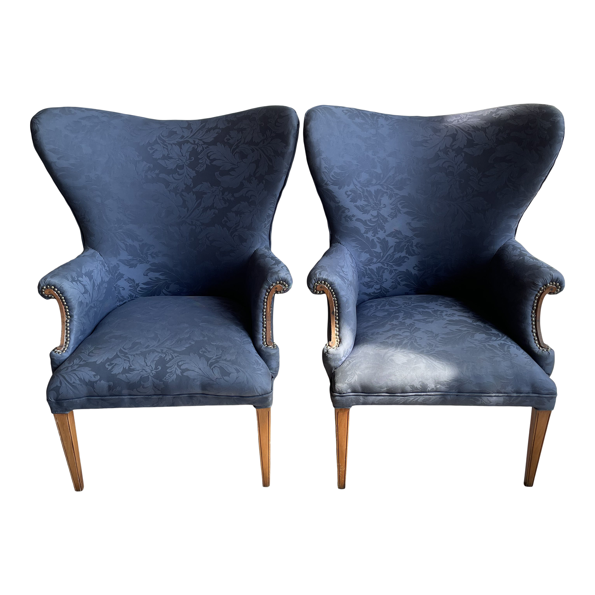 1940s Vintage Wingback Butterfly Chairs - a Pair
