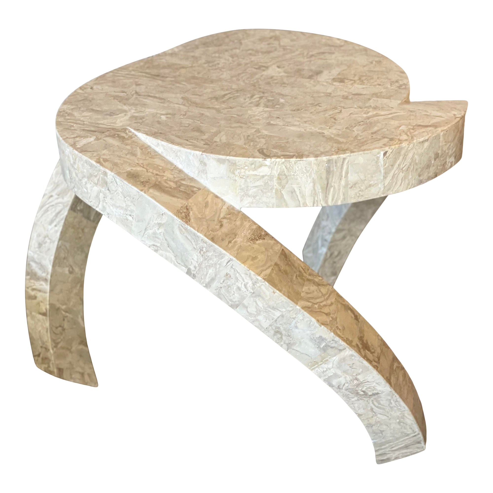 1980s Postmodern Tessellated Stone Side Table