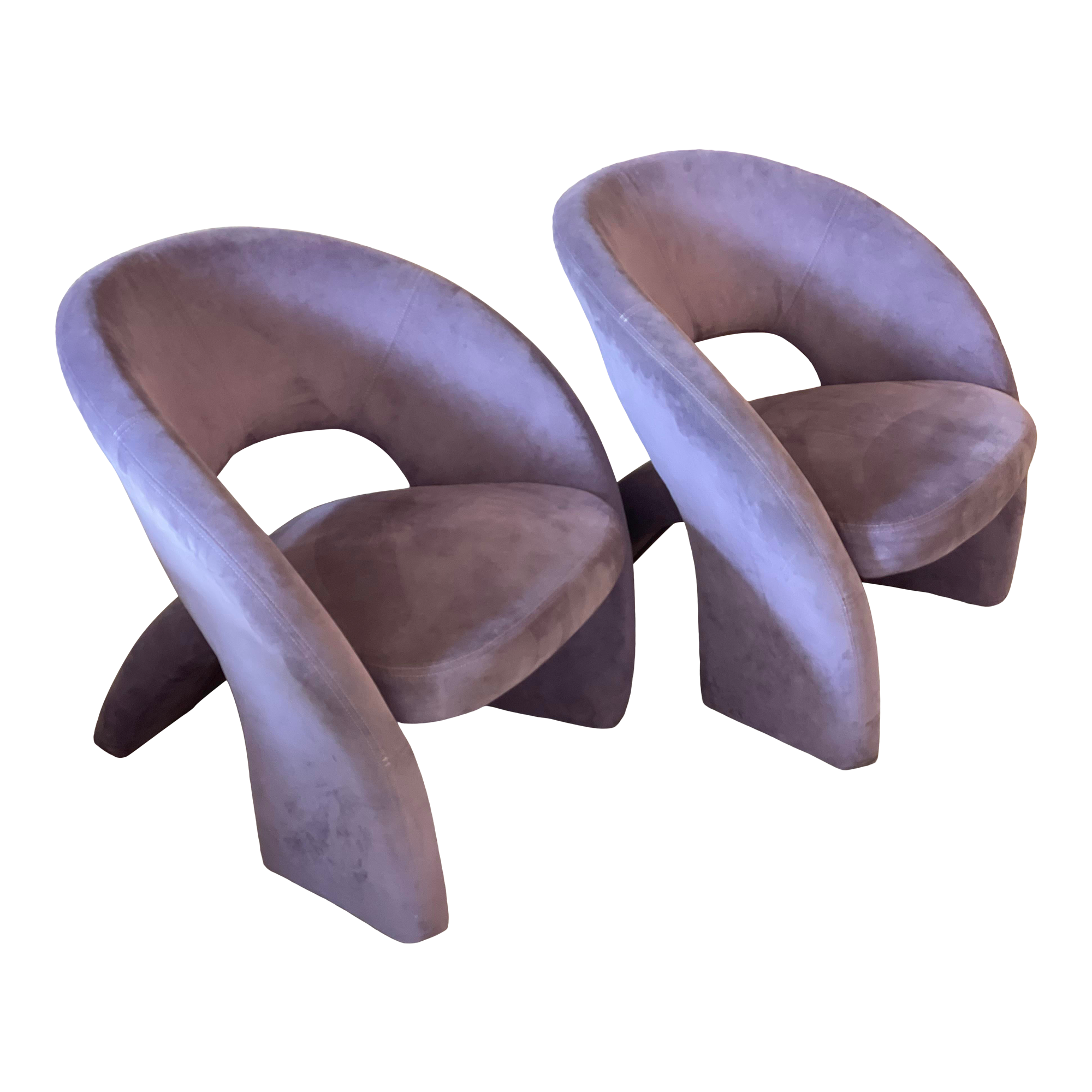 1980s Postmodern Sculptural Chairs In the Style of Jaymar - a Pair