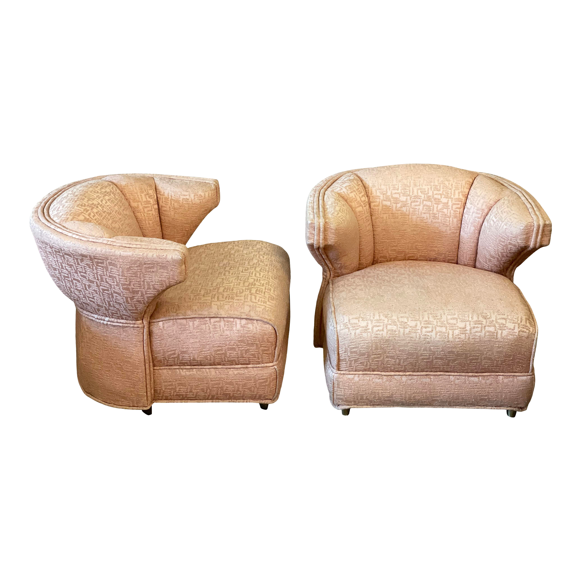 1960s Vintage Pink Side Chairs - a Pair