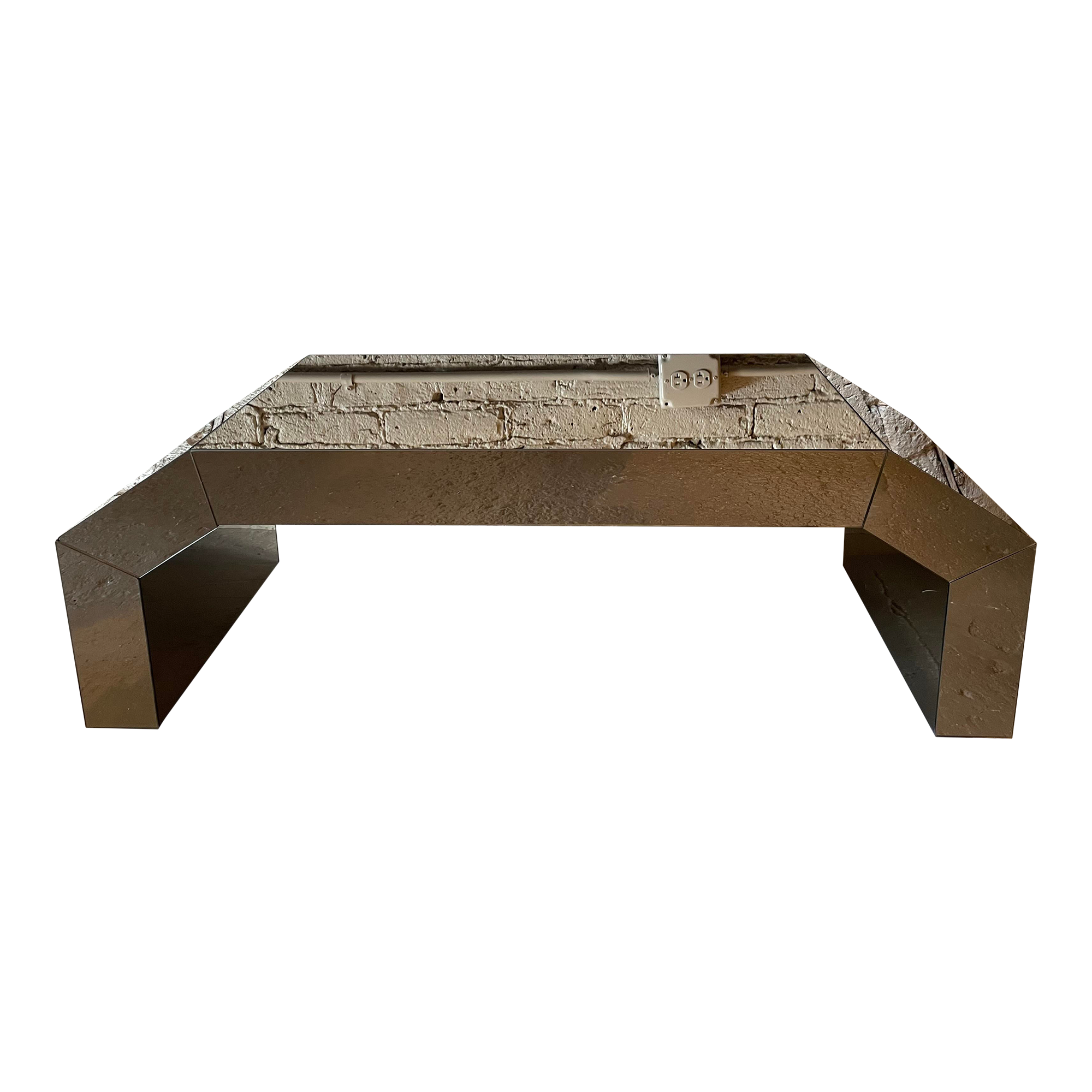 1970s Rose Mirrored Coffee Table