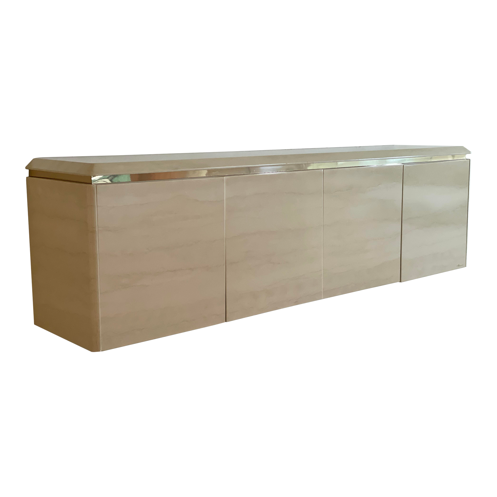 1980s Postmodern Wall Mount Credenza Sideboard Buffet Signed