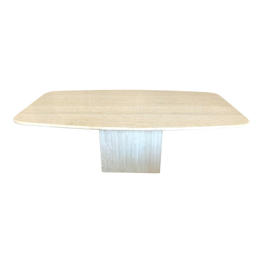 Stone International Postmodern Travertine Dining Table