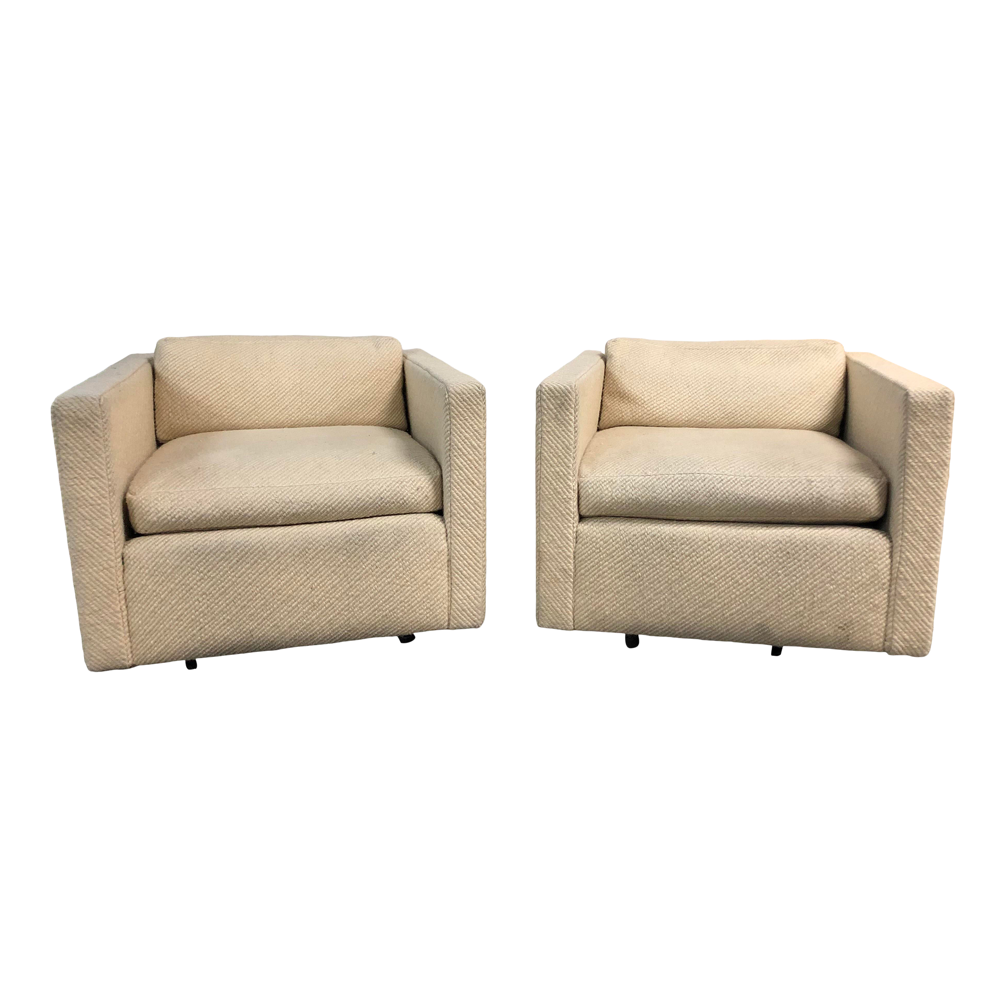 1960s Mid-Century Modern Swaim Cube Chairs - a Pair