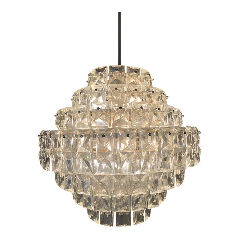 Vintage 1960s Kinkeldey Crystal Chandelier