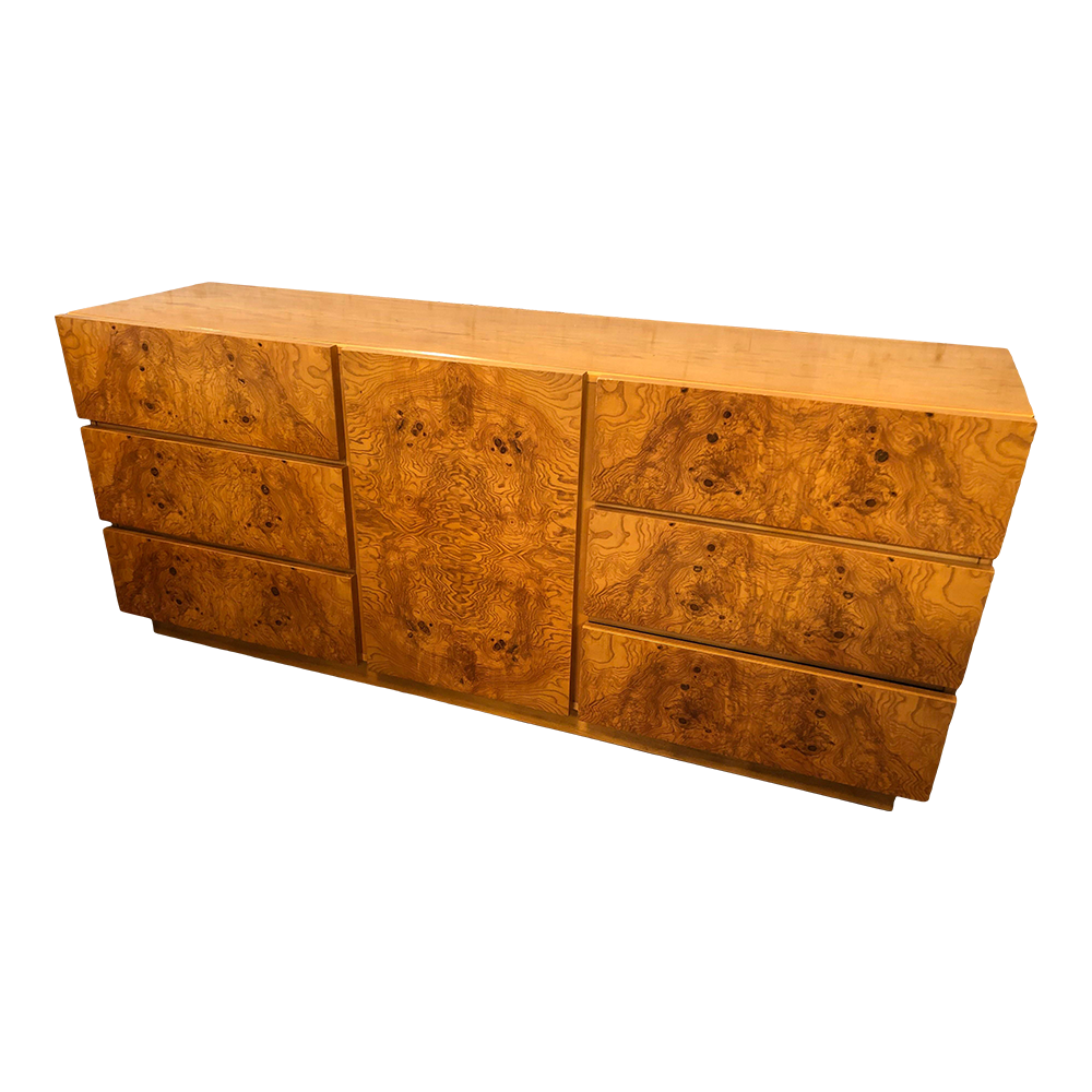 Lane Furniture Burled Wood Lowboy Dresser