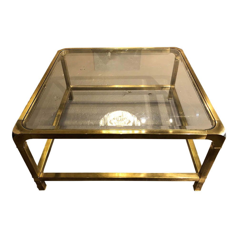 Mastercraft Brass Curved Edge Coffee Table