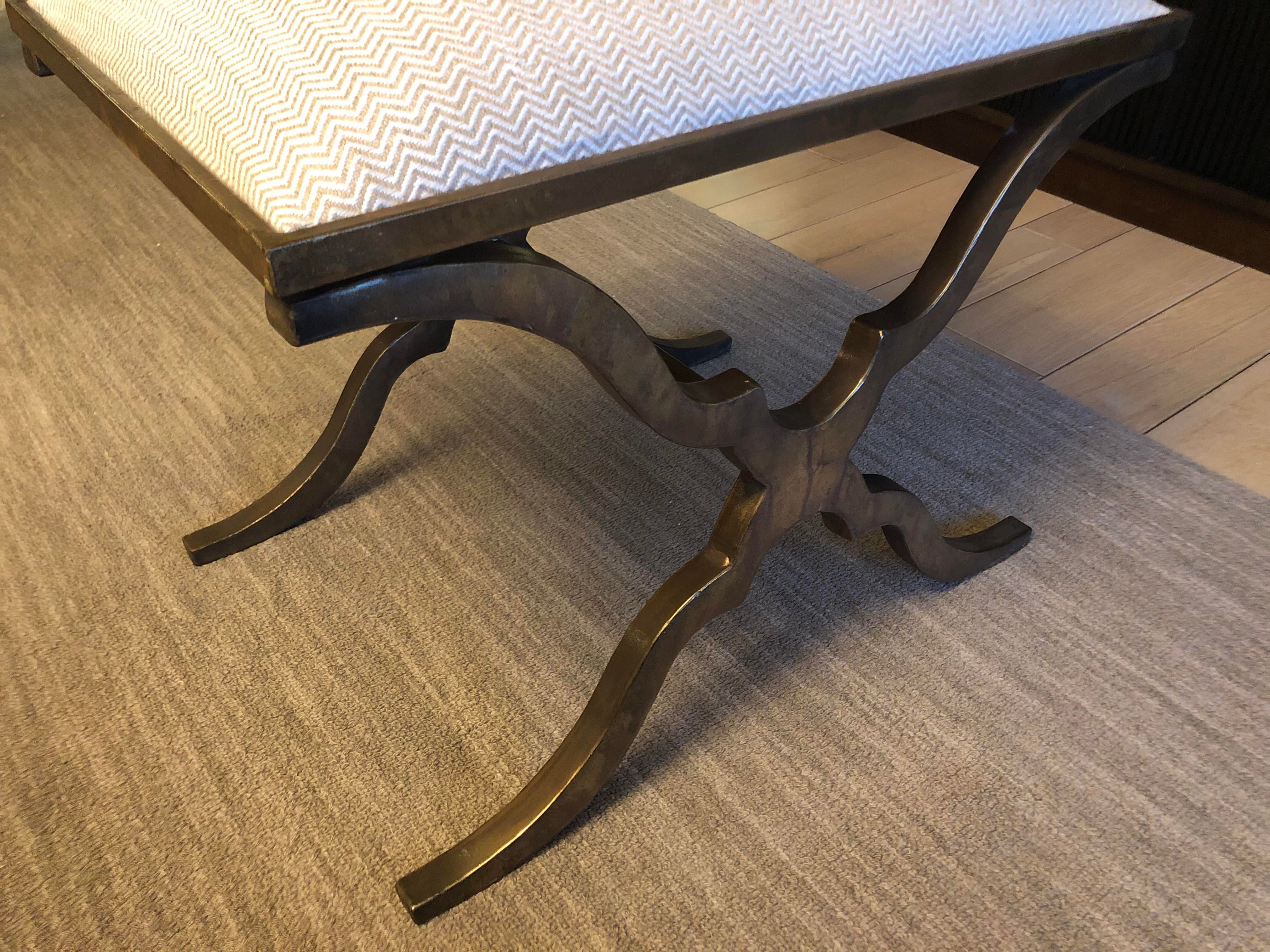 Contemporary Uttermost "X" Bench Stools - A Pair