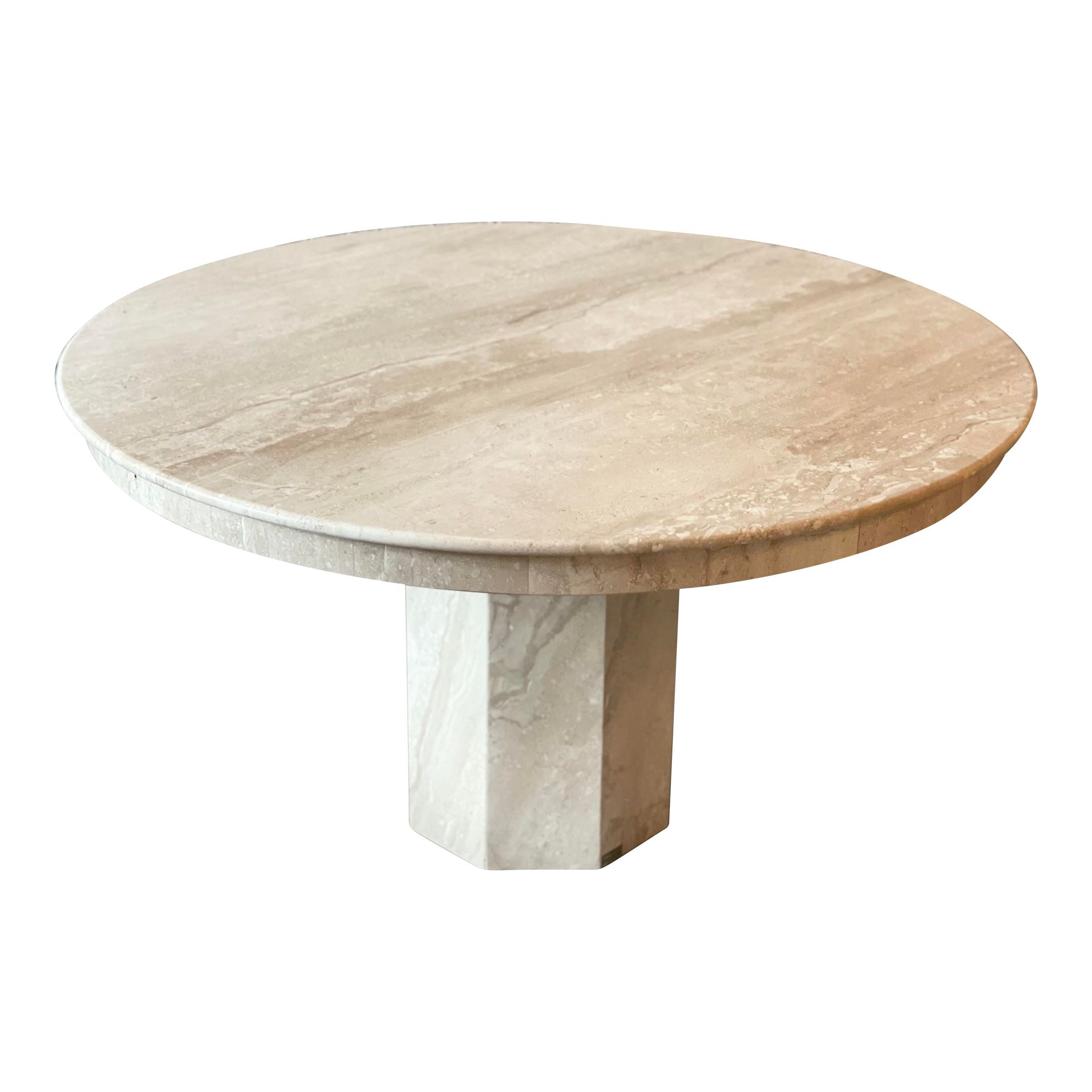Italian Postmodern Travertine Dining Table