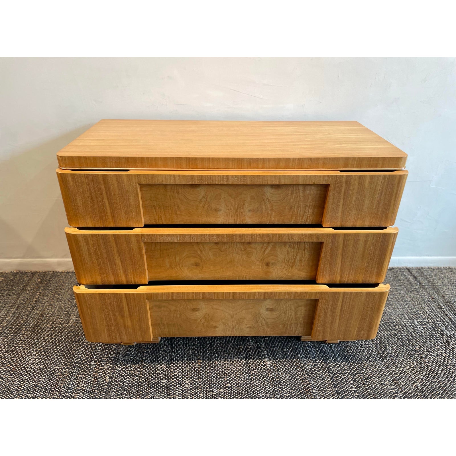 1930s Vintage Burled Wood Art Deco Dresser Credenza