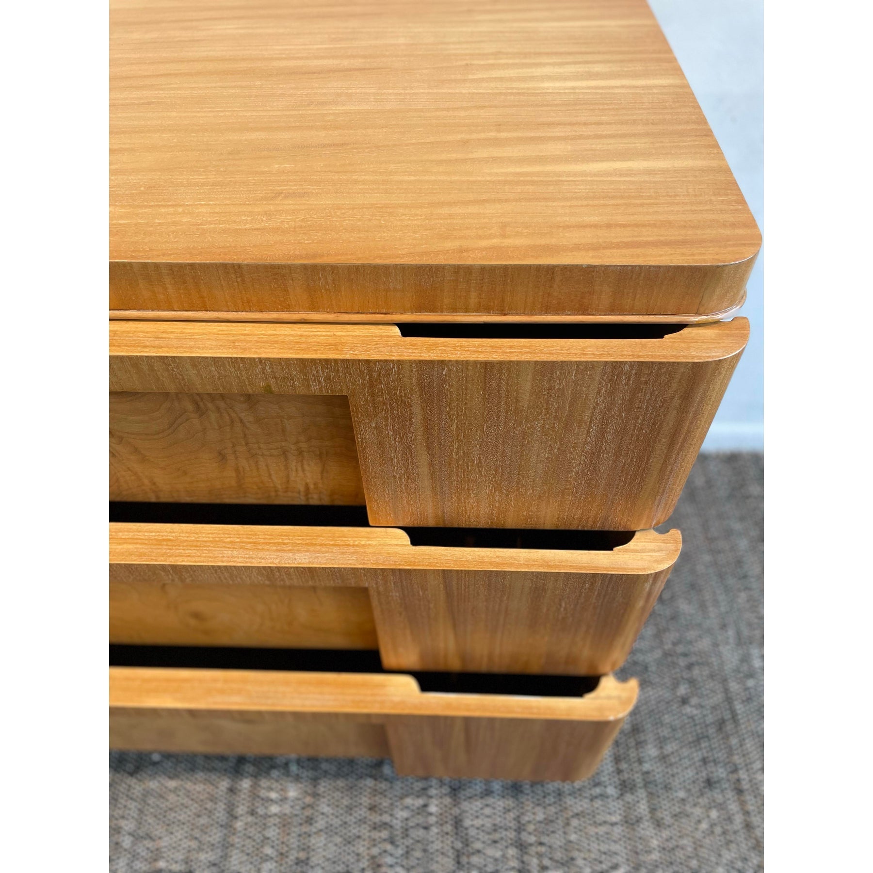 1930s Vintage Burled Wood Art Deco Dresser Credenza