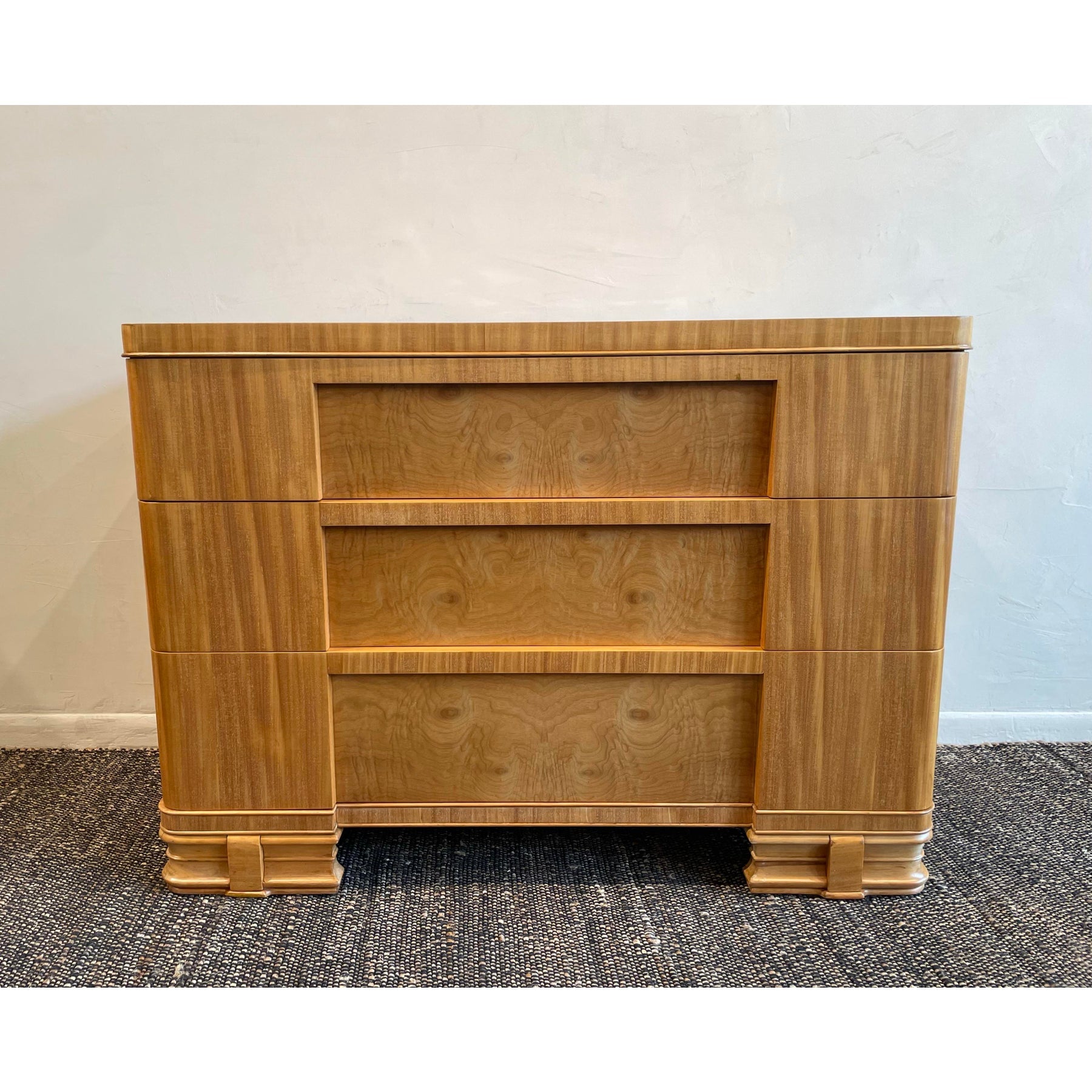 1930s Vintage Burled Wood Art Deco Dresser Credenza