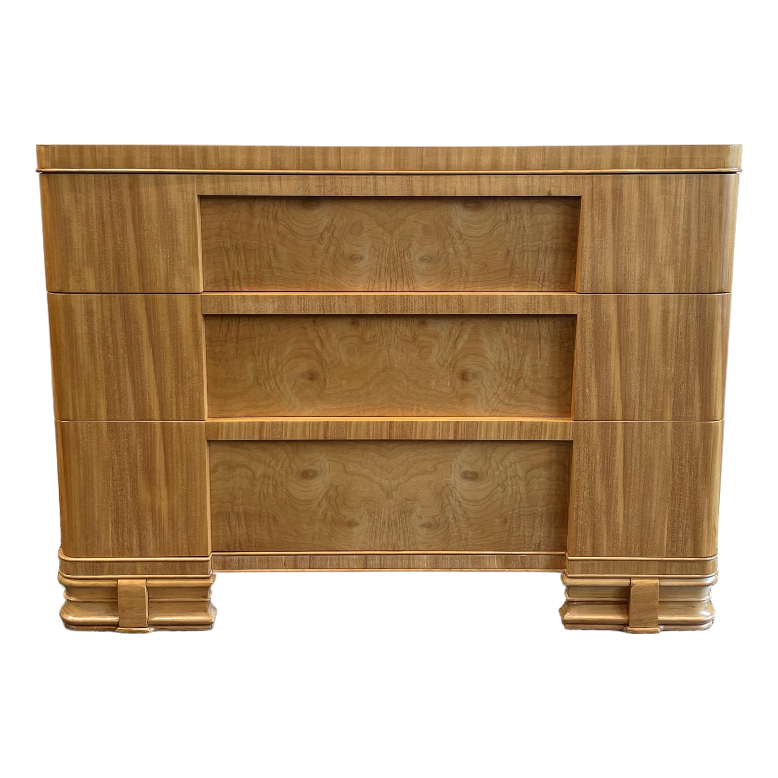1930s Vintage Burled Wood Art Deco Dresser Credenza