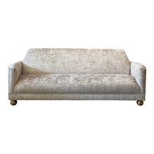 Load image into Gallery viewer, 1960s Rowe Sofa in Oyster Velvet With Brass Feet
