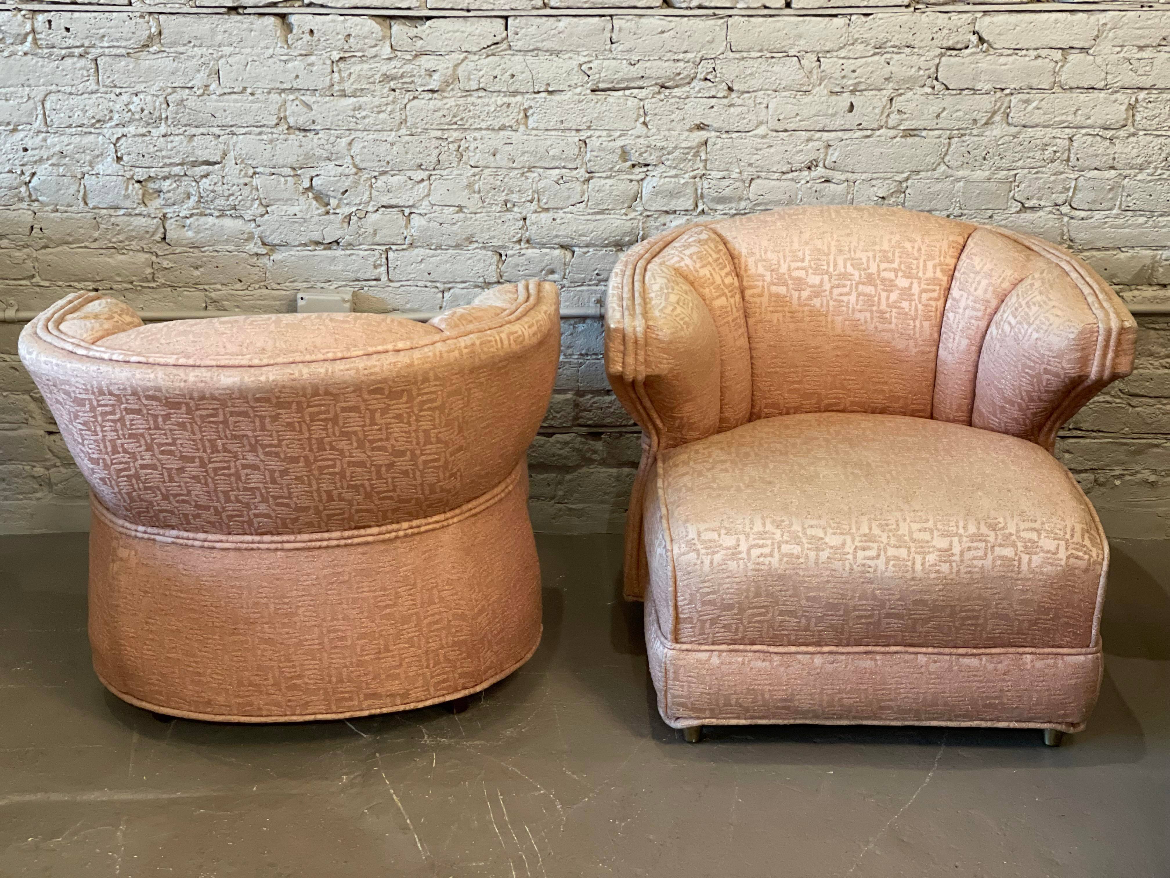1960s Vintage Pink Side Chairs - a Pair