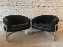 Load image into Gallery viewer, 1970s Chrome Tub Chairs in the Style of Milo Baughman - a Pair
