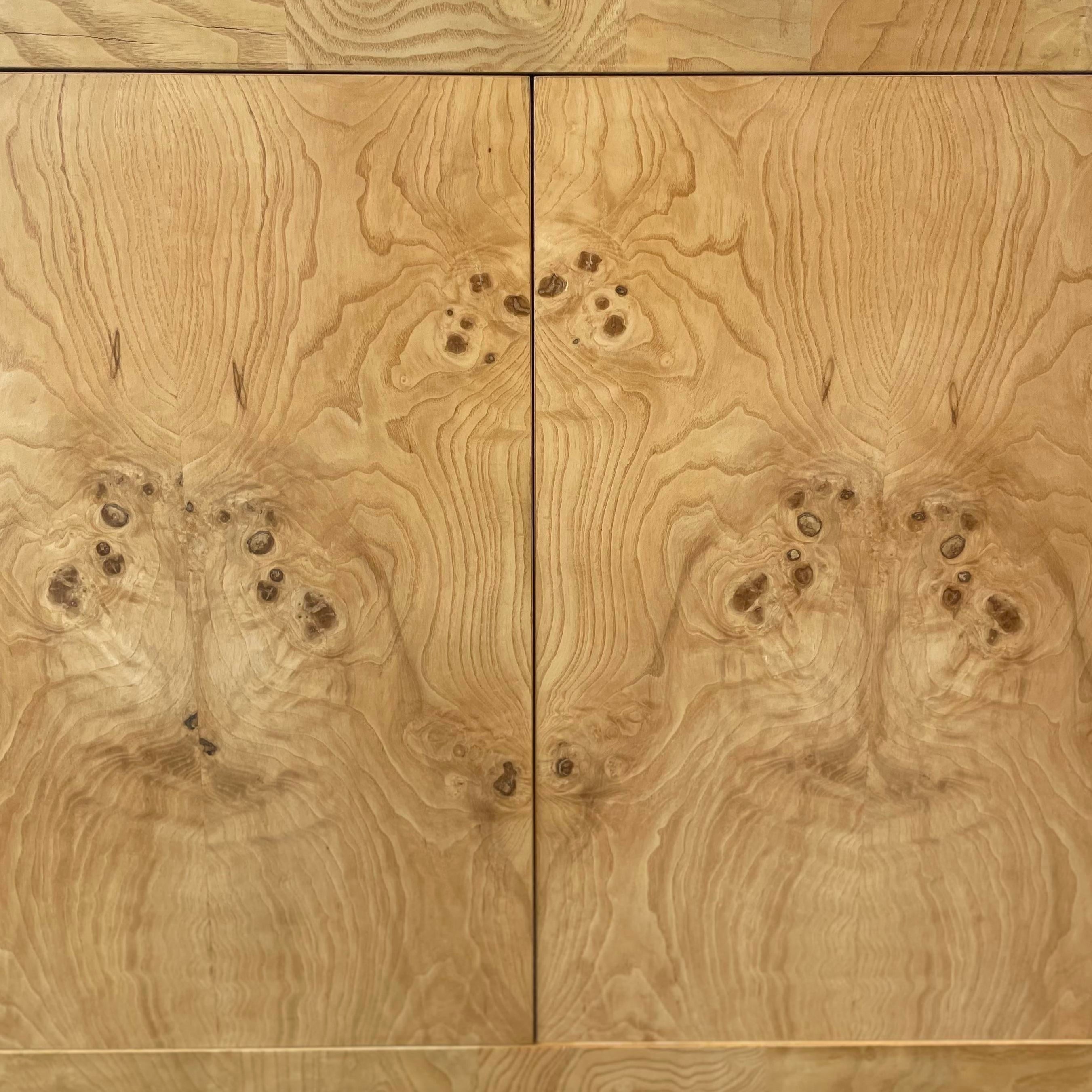 1970s Henredon Scene 2 Vintage Olive Burlwood Credenza