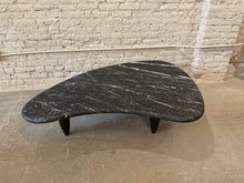 Cargar imagen en el visor de la galería, 1970s Honed Nero Marquina Marble Biomorphic Coffee Table
