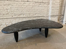 Load image into Gallery viewer, 1970s Honed Nero Marquina Marble Biomorphic Coffee Table
