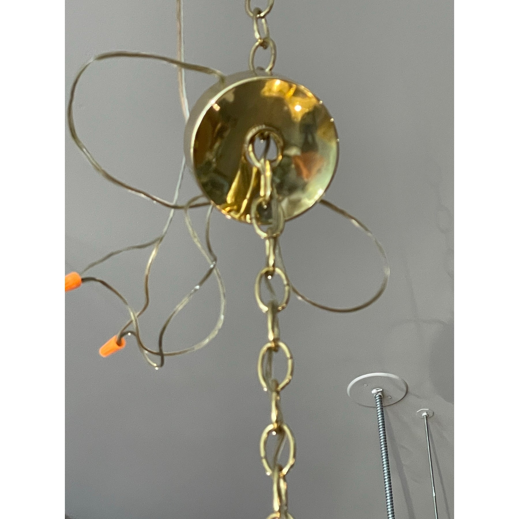 1970s Italian Vintage Gaetano Sciolari Glass Rod and Brass Chandelier