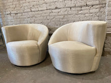 Load image into Gallery viewer, 1970s Kagan Directional Nautilus Swivel Chairs Vintage - a Pair
