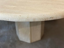 Load image into Gallery viewer, 1970s Travertine Postmodern Vintage Honed Round Dining Table
