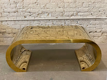 Load image into Gallery viewer, 1970s Vintage Brass Waterfall Coffee Table
